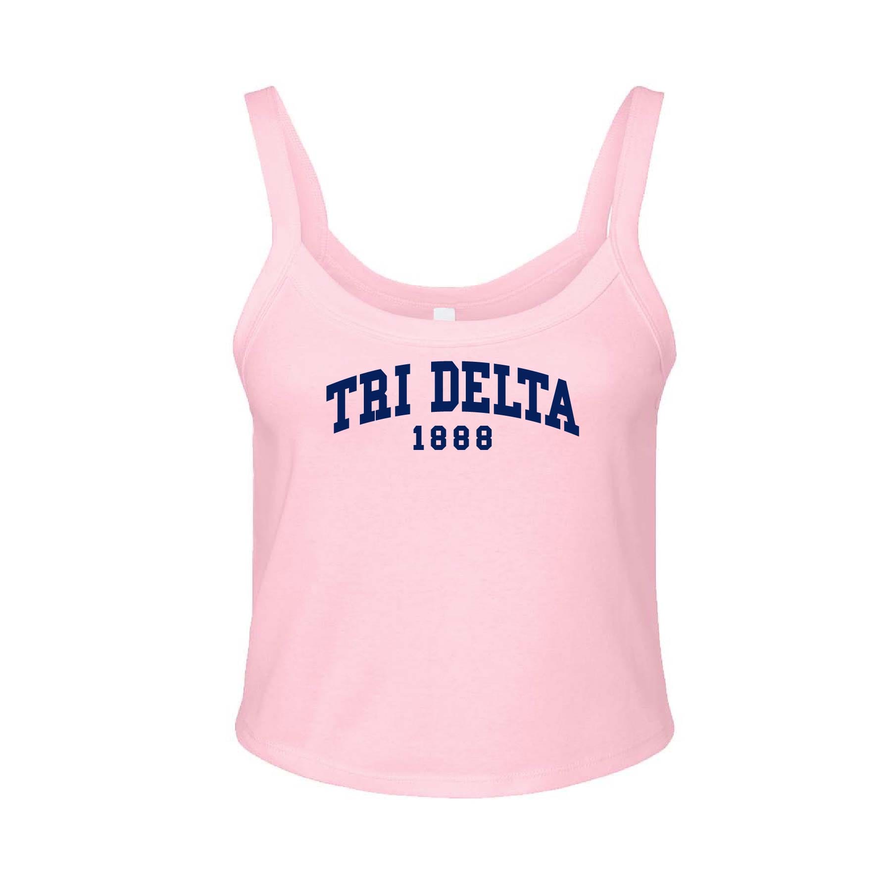Ali & Ariel Light Pink Collegiate Tank Top Delta Delta Delta / XS