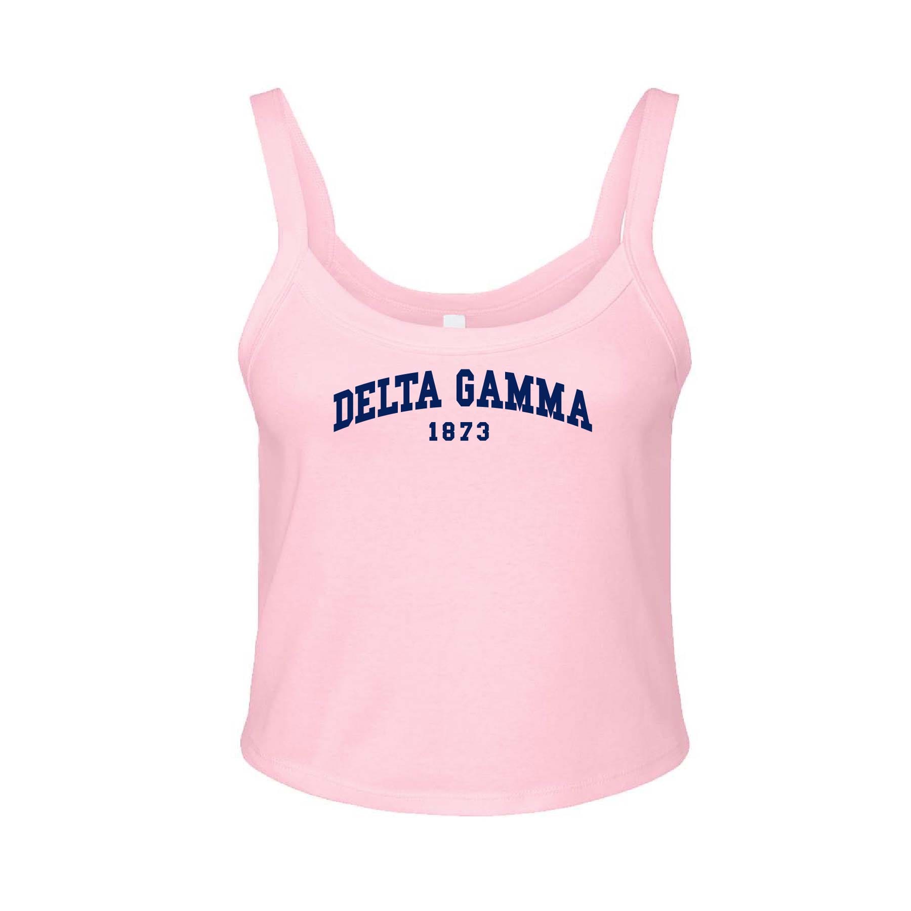 Ali & Ariel Light Pink Collegiate Tank Top Delta Gamma / XS