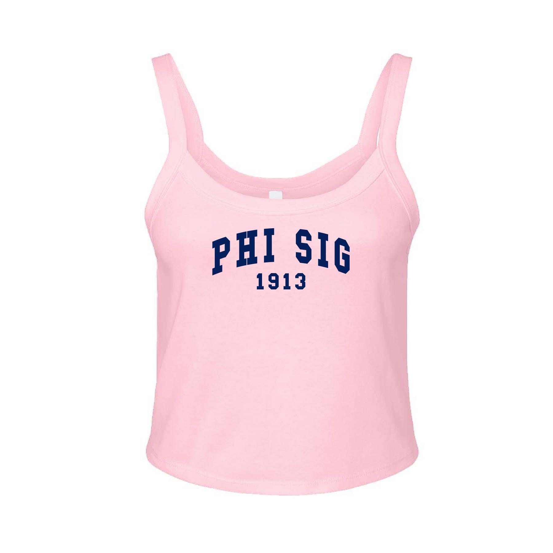 Ali & Ariel Light Pink Collegiate Tank Top Phi Sigma Sigma / XS