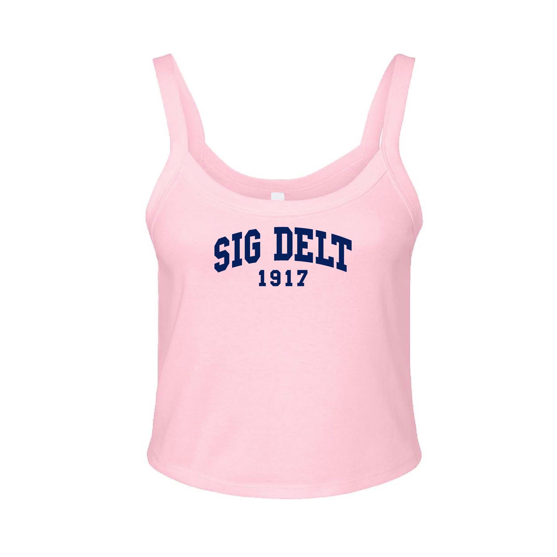 Ali & Ariel Light Pink Collegiate Tank Top Sigma Delta Tau / XS
