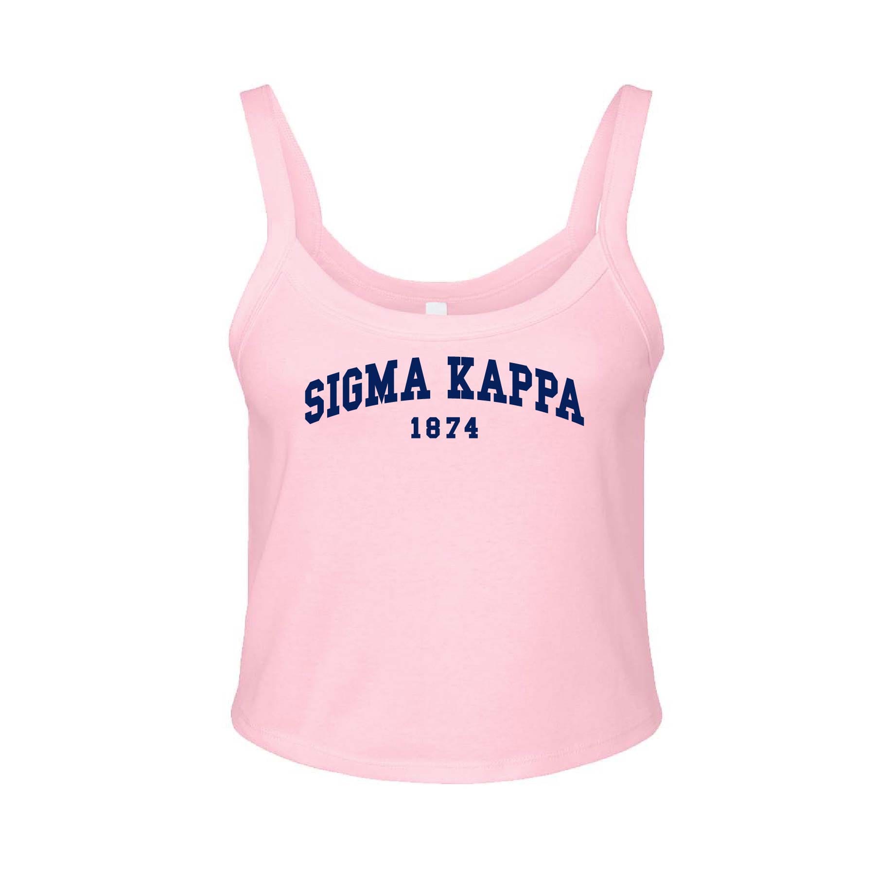 Ali & Ariel Light Pink Collegiate Tank Top Sigma Kappa / XS