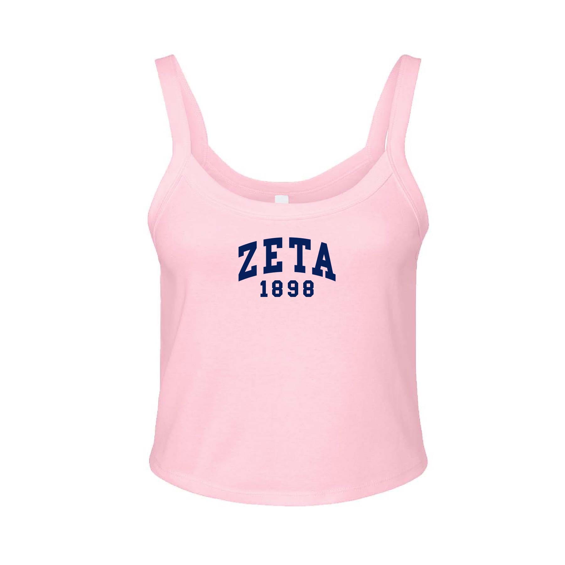 Ali & Ariel Light Pink Collegiate Tank Top Zeta Tau Alpha / XS
