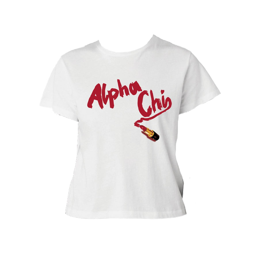 Ali & Ariel Lipstick Baby Tee Alpha Chi Omega / Small