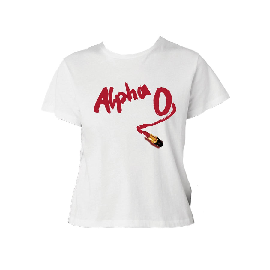 Ali & Ariel Lipstick Baby Tee Alpha Omicron Pi / Small