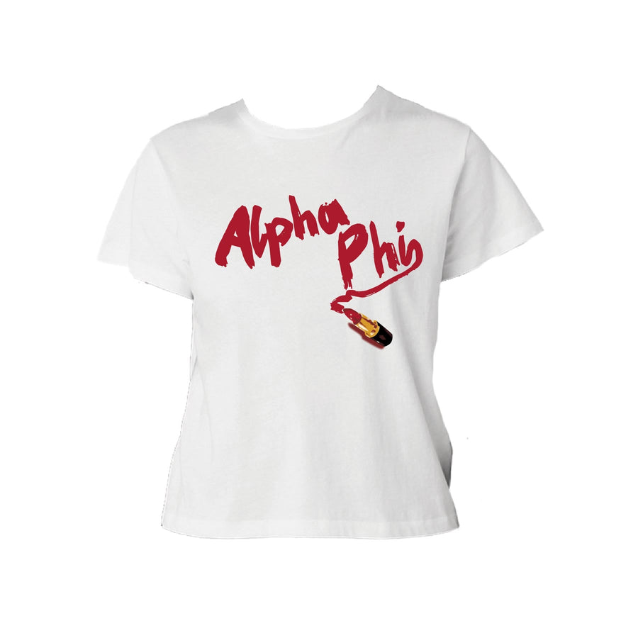 Ali & Ariel Lipstick Baby Tee Alpha Phi / Small