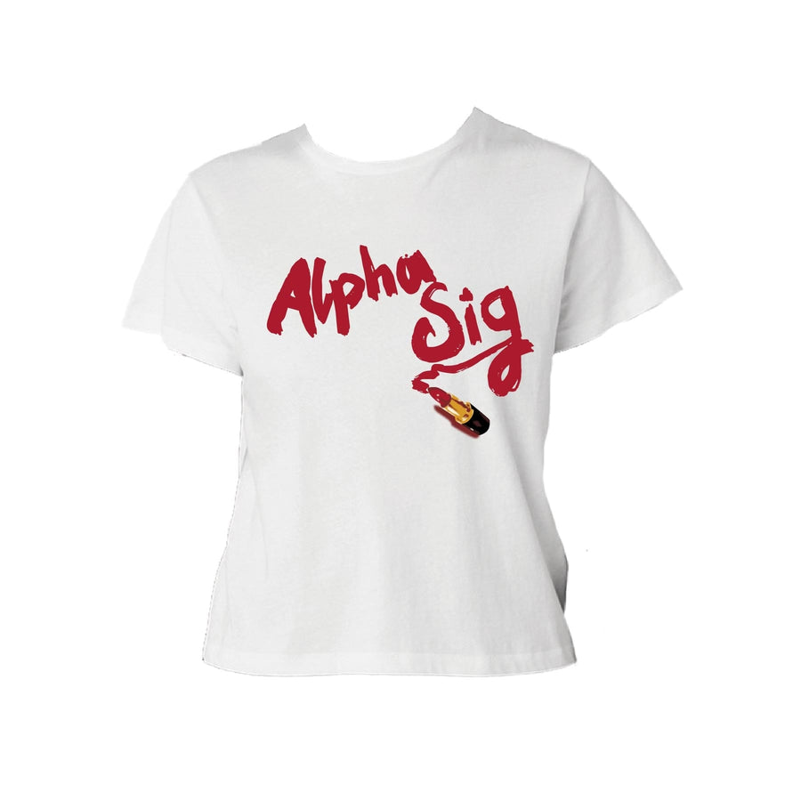 Ali & Ariel Lipstick Baby Tee Alpha Sigma Alpha / Small