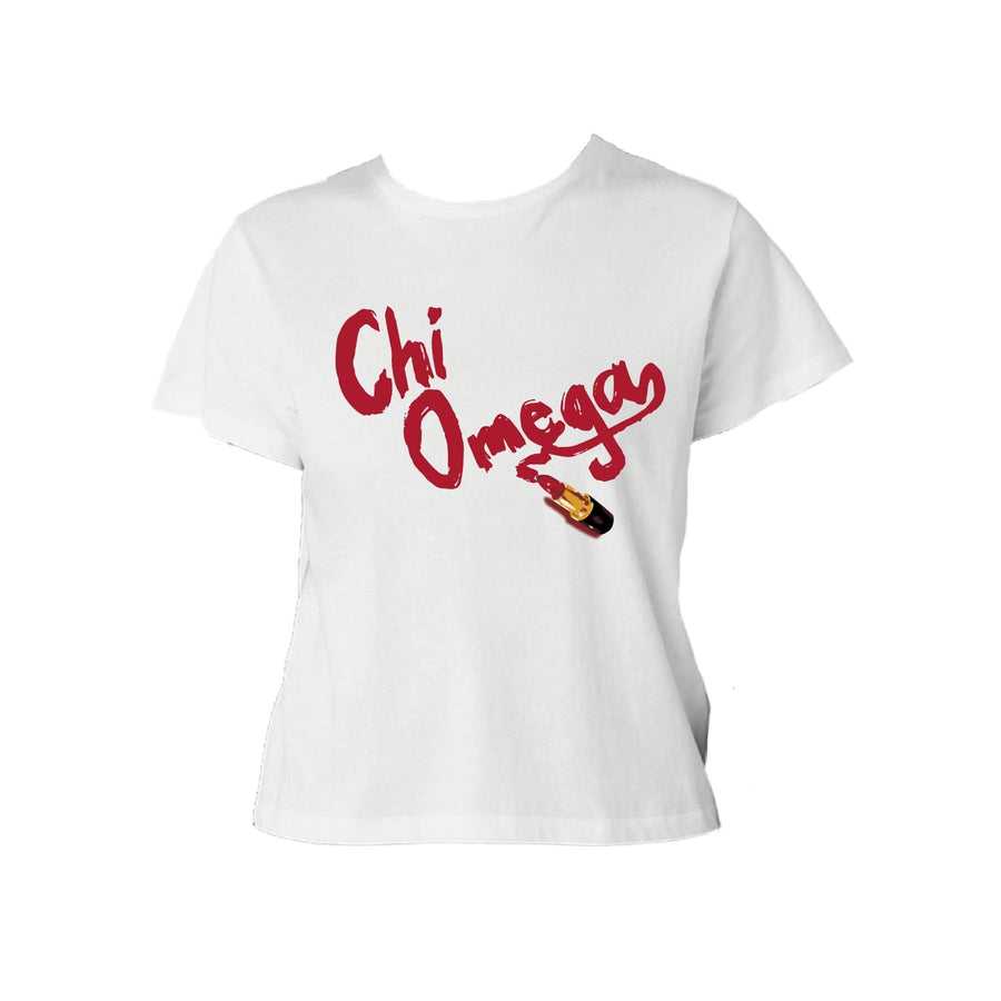 Ali & Ariel Lipstick Baby Tee Chi Omega / Small