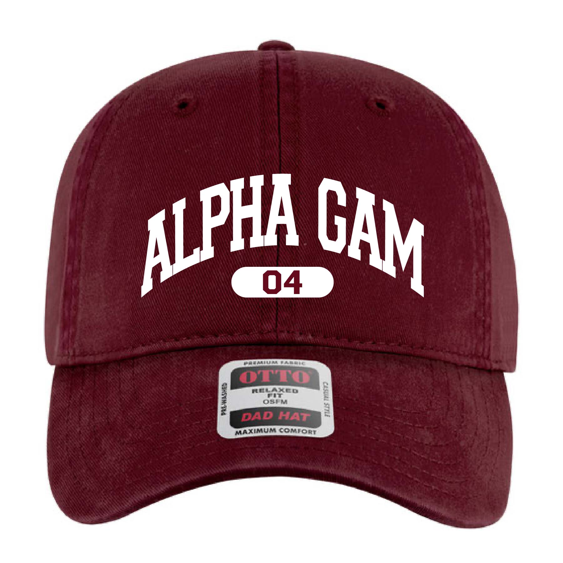 Ali & Ariel Maroon Collegiate Sports Dad Hat Alpha Gamma Delta