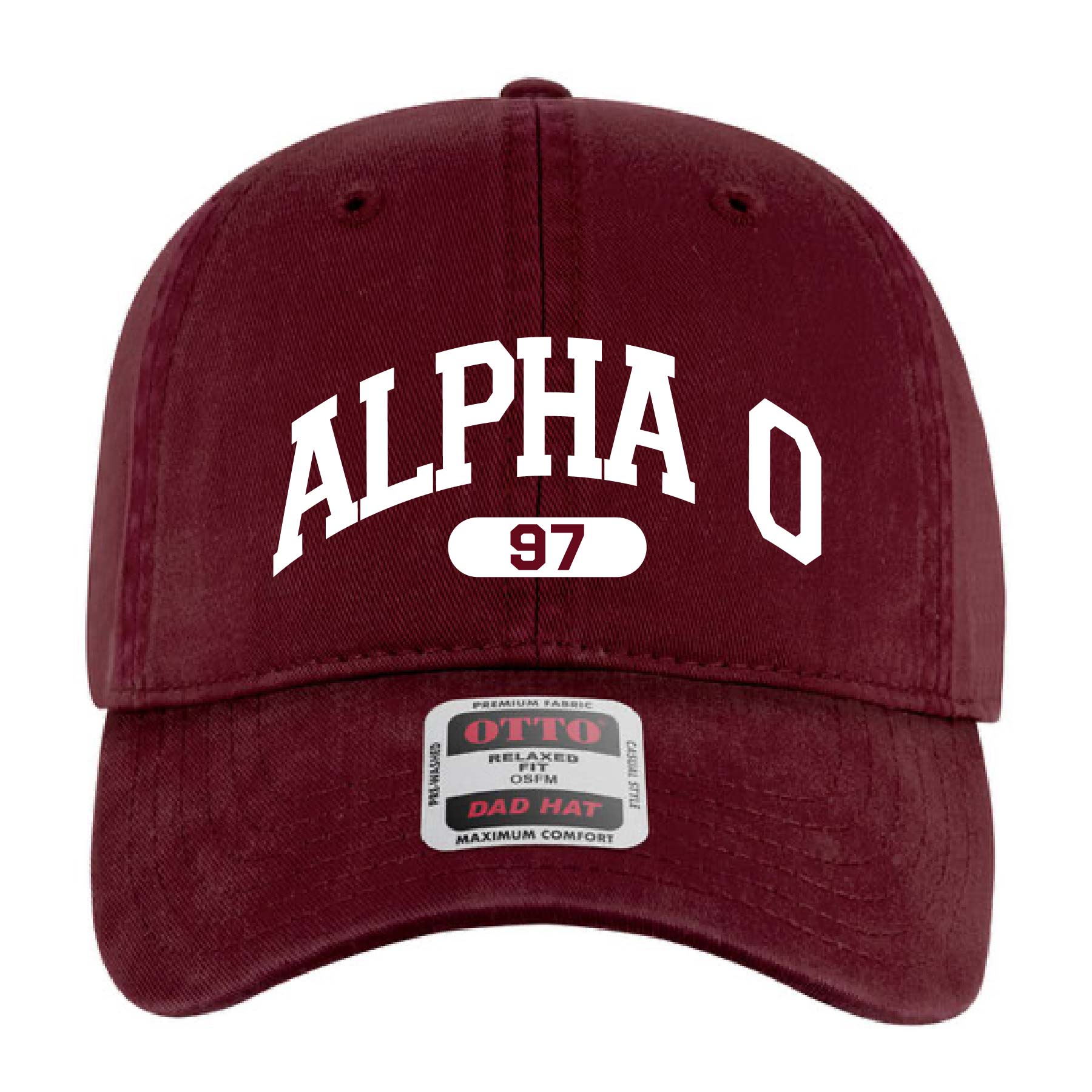 Ali & Ariel Maroon Collegiate Sports Dad Hat Alpha Omicron Pi