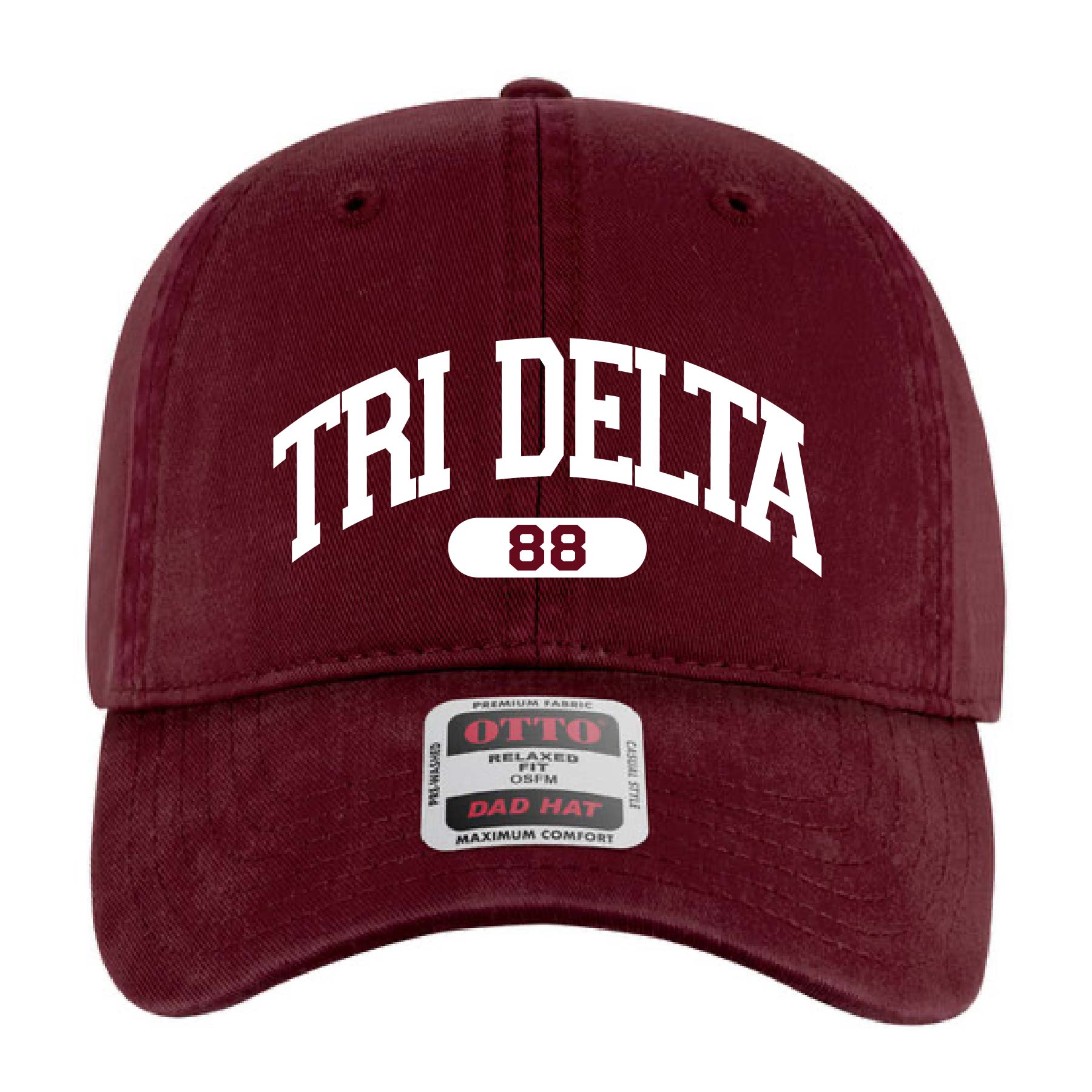 Ali & Ariel Maroon Collegiate Sports Dad Hat Delta Delta Delta