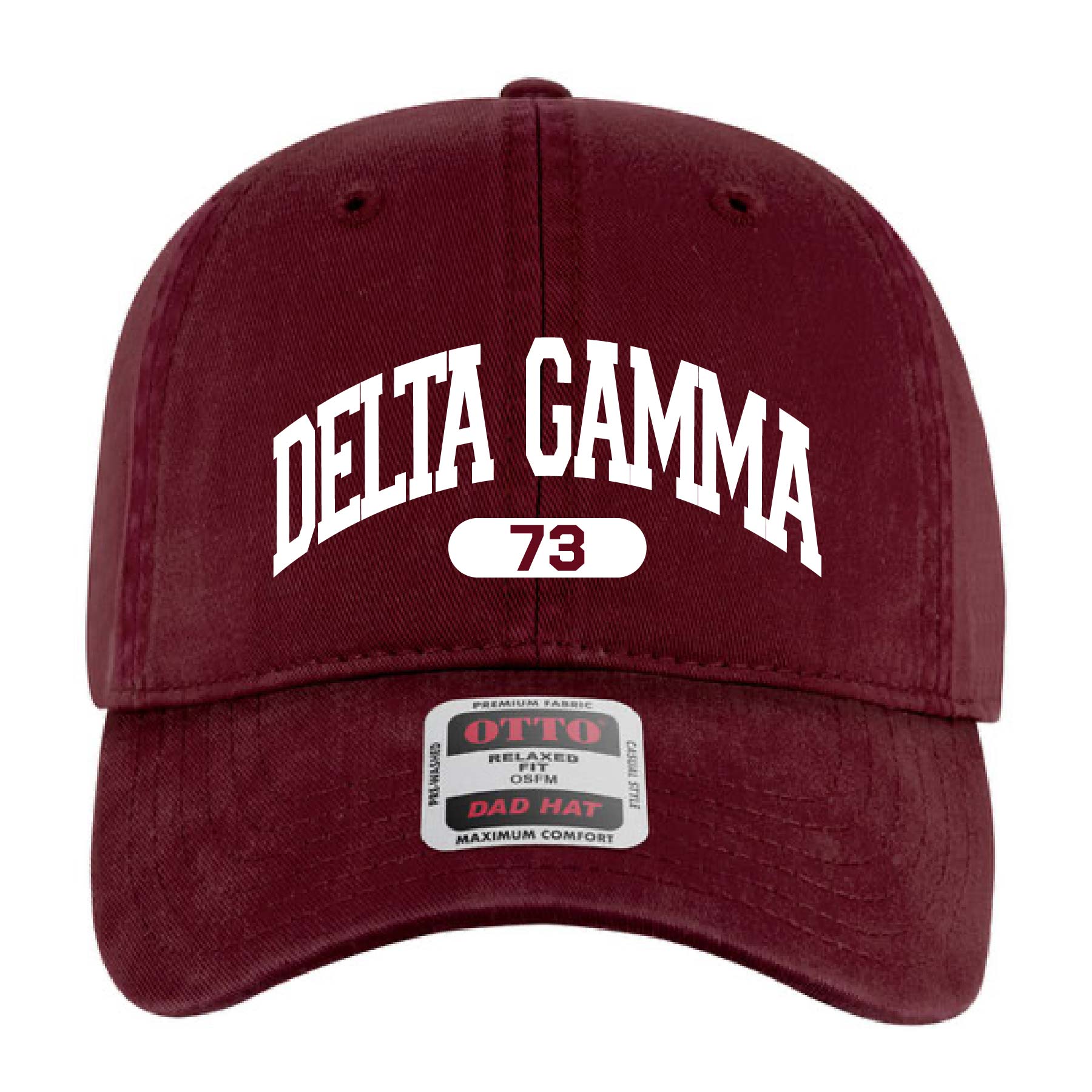 Ali & Ariel Maroon Collegiate Sports Dad Hat Delta Gamma