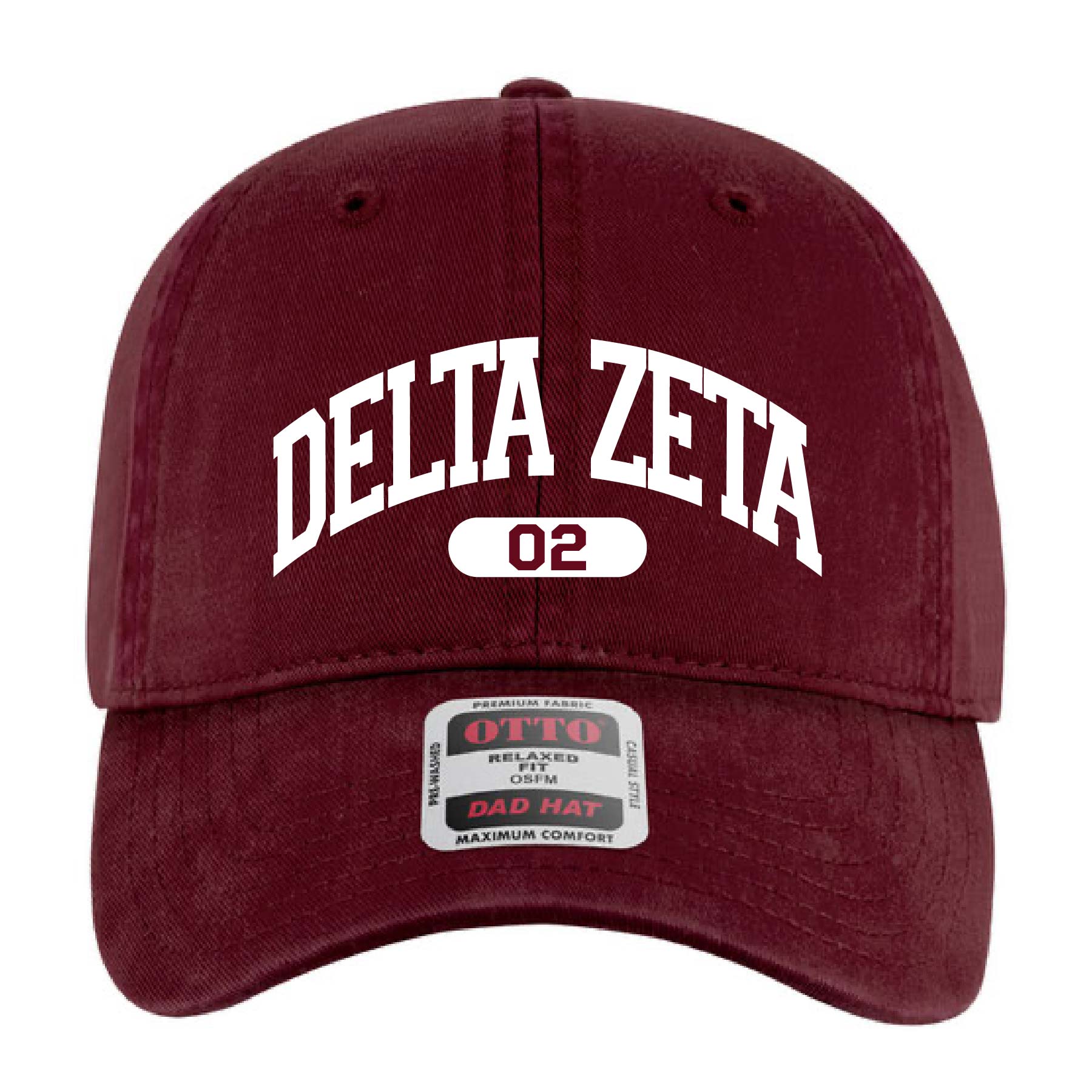 Ali & Ariel Maroon Collegiate Sports Dad Hat Delta Zeta