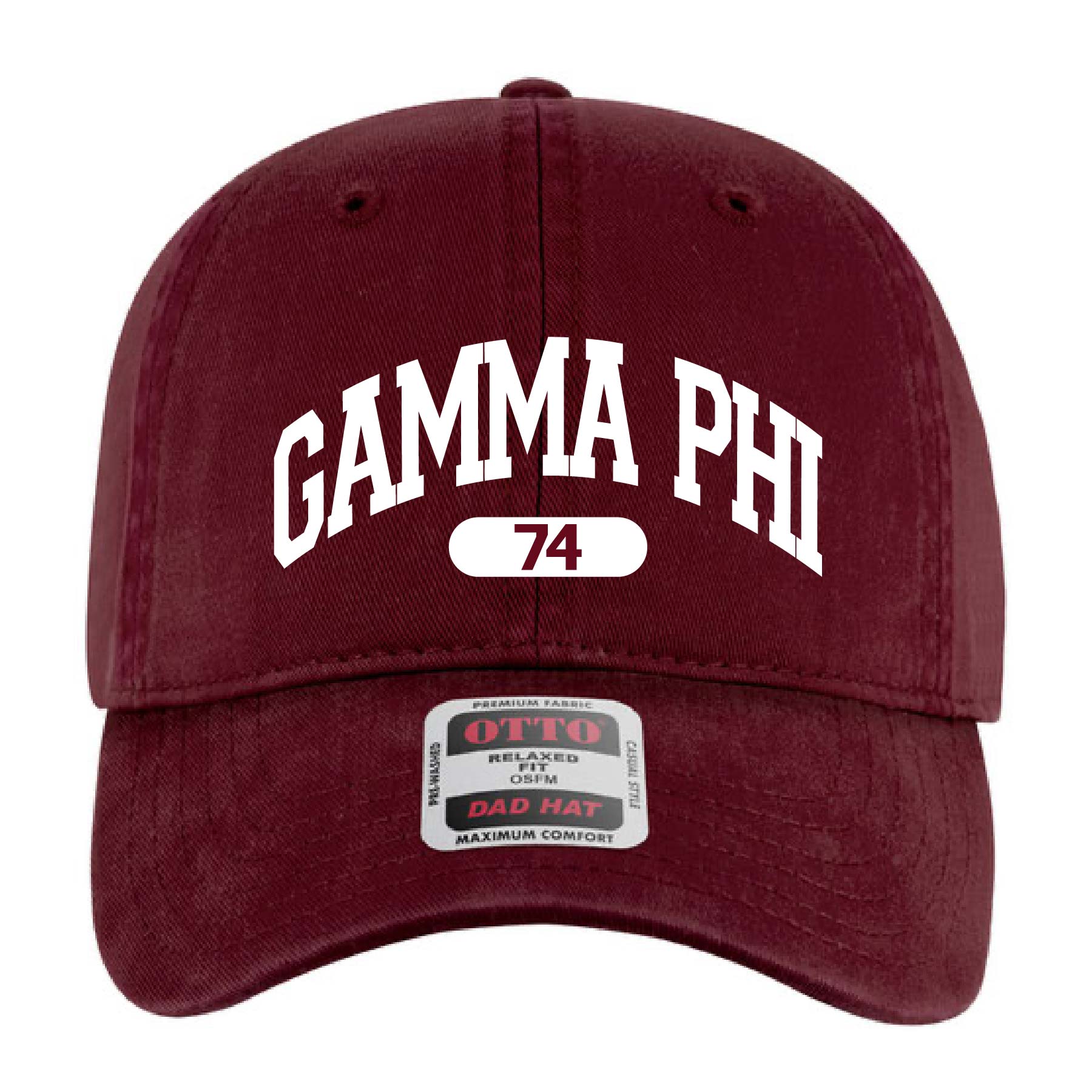Ali & Ariel Maroon Collegiate Sports Dad Hat Gamma Phi Beta