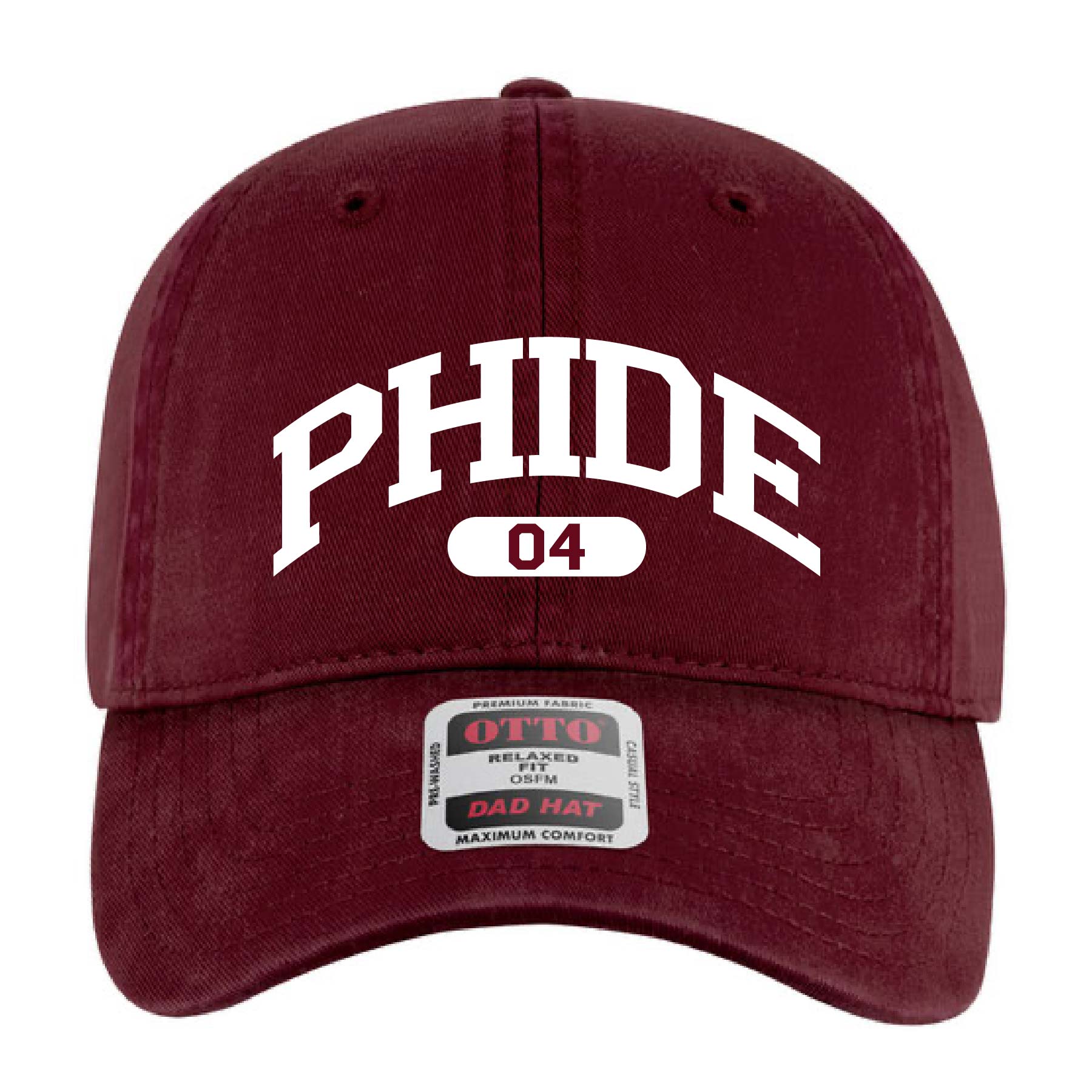 Ali & Ariel Maroon Collegiate Sports Dad Hat Phi Delta Epsilon
