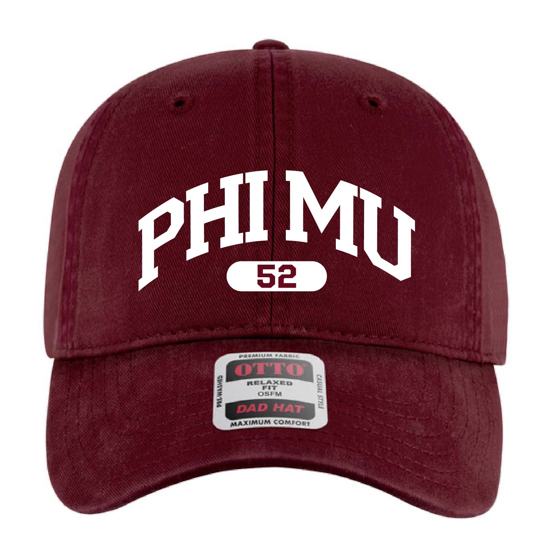 Ali & Ariel Maroon Collegiate Sports Dad Hat Phi Mu