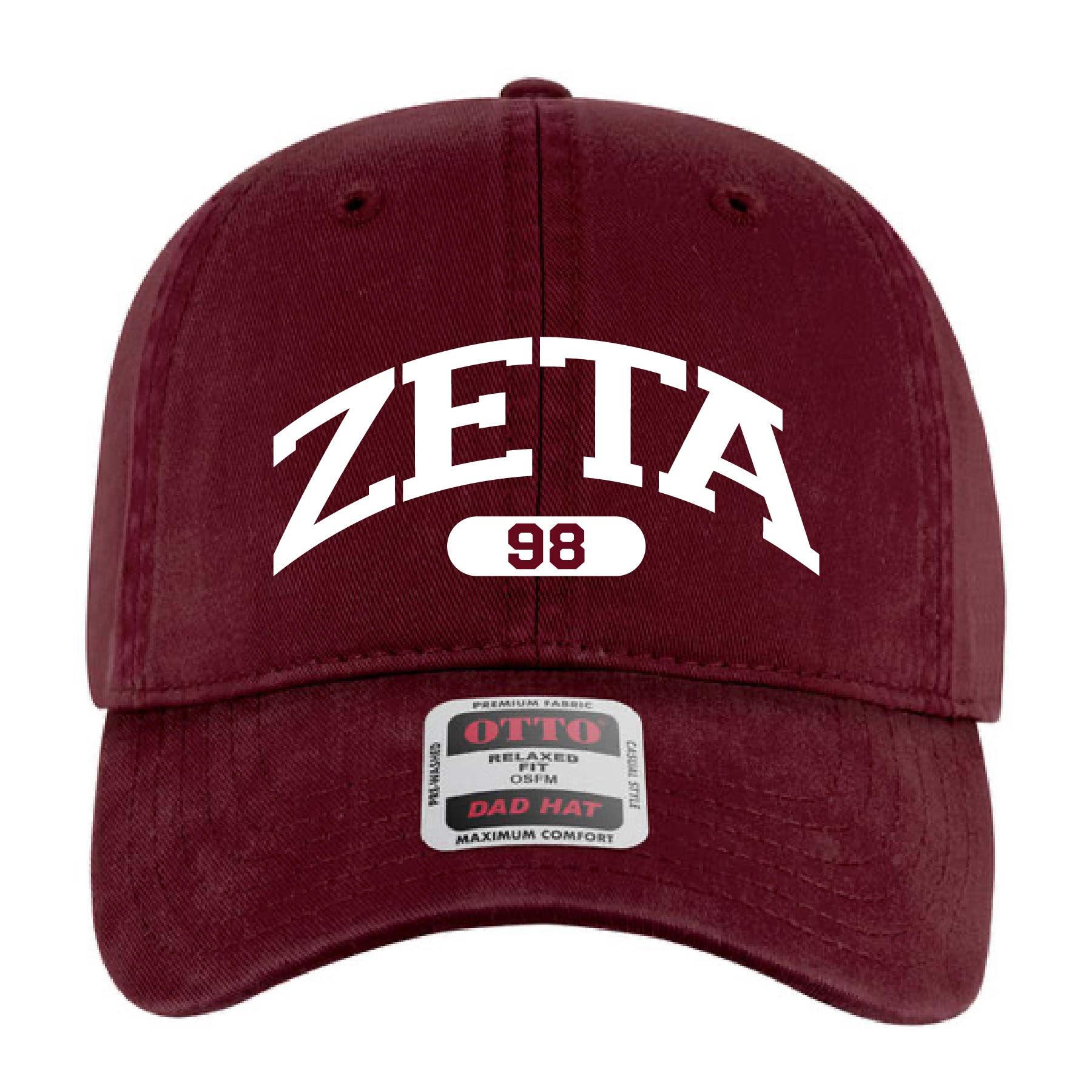 Ali & Ariel Maroon Collegiate Sports Dad Hat Zeta Tau Alpha