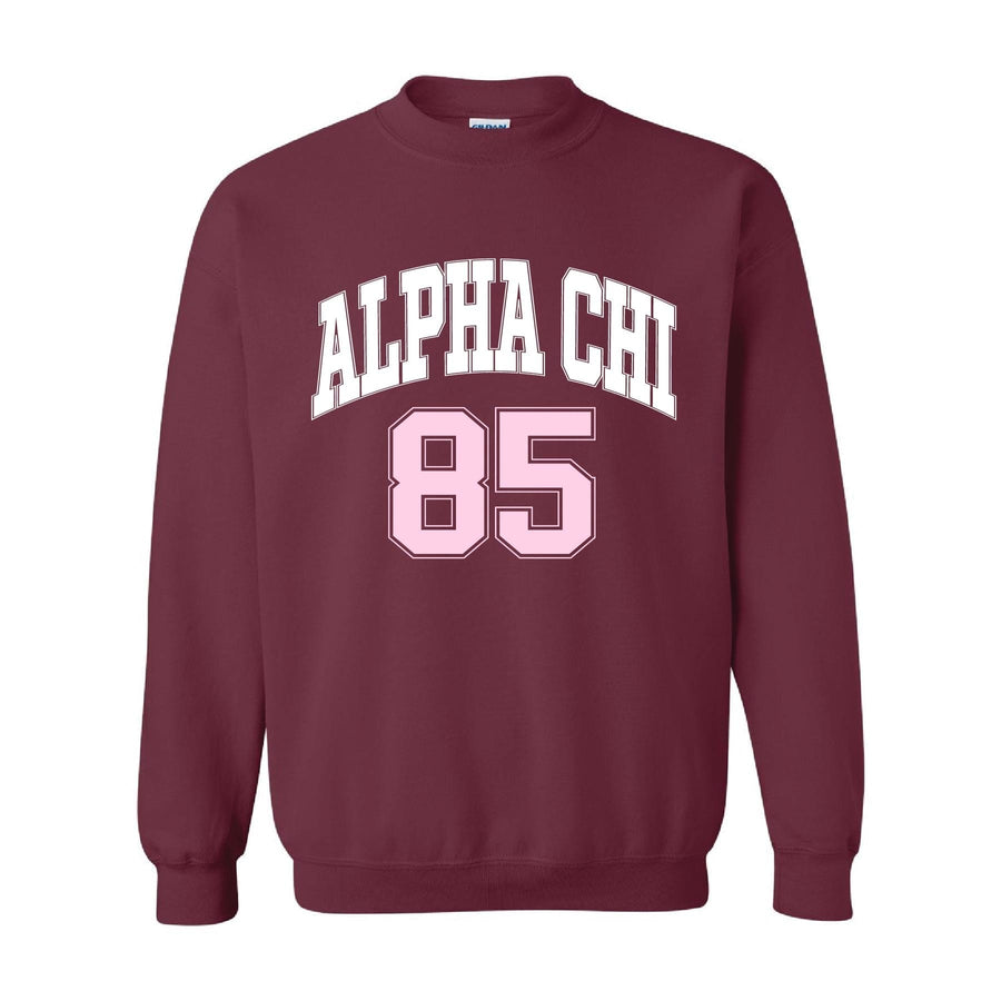 Ali & Ariel Maroon Crewneck Alpha Chi Omega / Medium