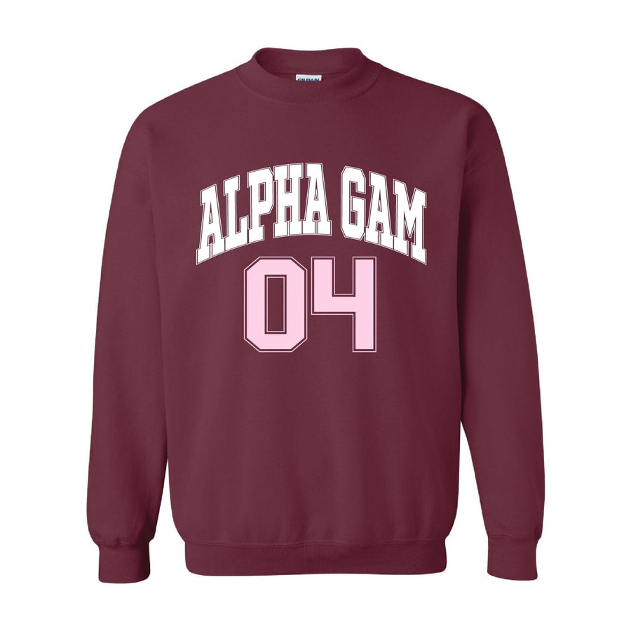 Ali & Ariel Maroon Crewneck Alpha Gamma Delta / Medium