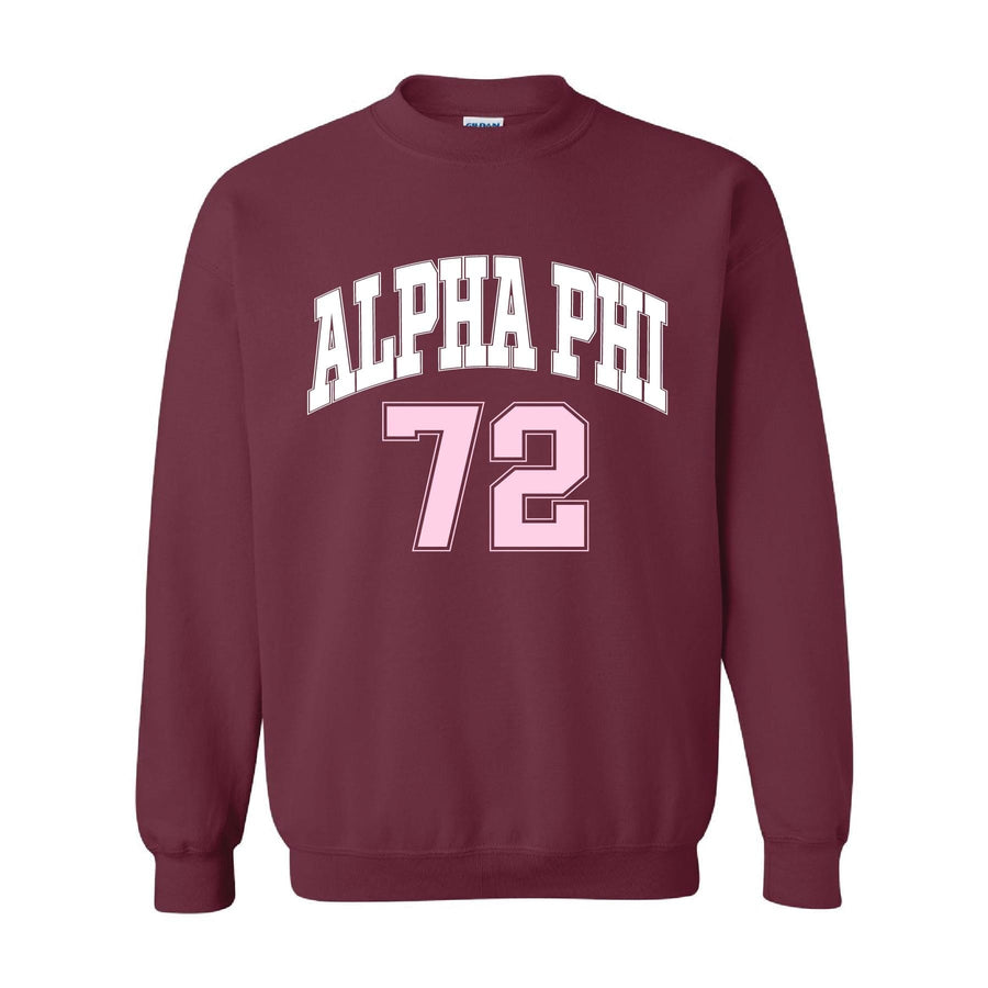 Ali & Ariel Maroon Crewneck Alpha Phi / Medium