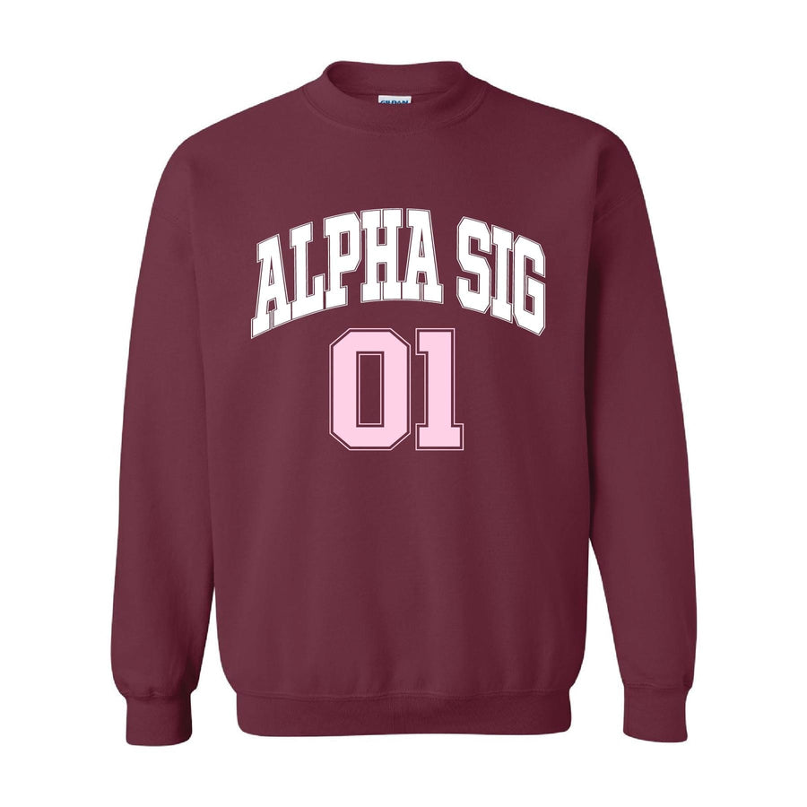 Ali & Ariel Maroon Crewneck Alpha Sigma Alpha / Medium