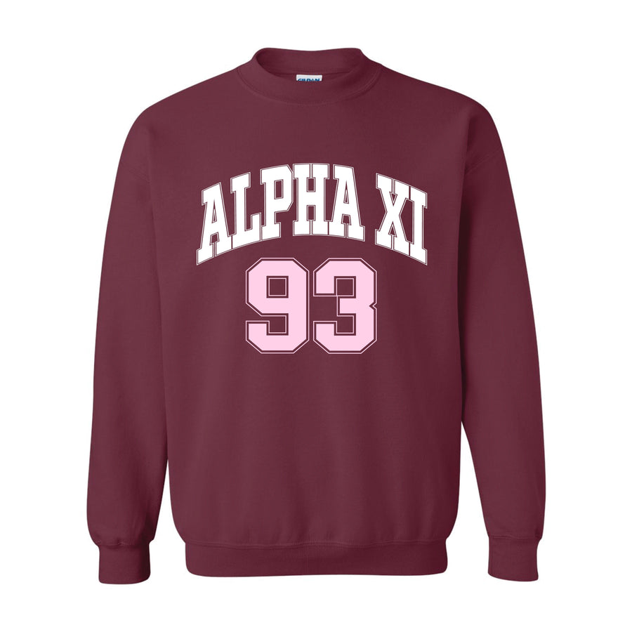 Ali & Ariel Maroon Crewneck Alpha Xi Delta / Medium