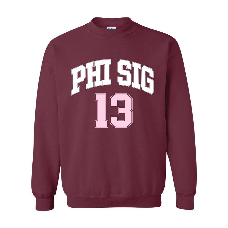 Ali & Ariel Maroon Crewneck Phi Sigma Sigma / Medium