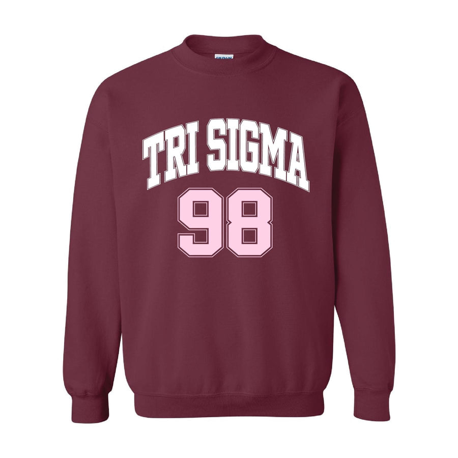 Ali & Ariel Maroon Crewneck Sigma Sigma Sigma / Medium