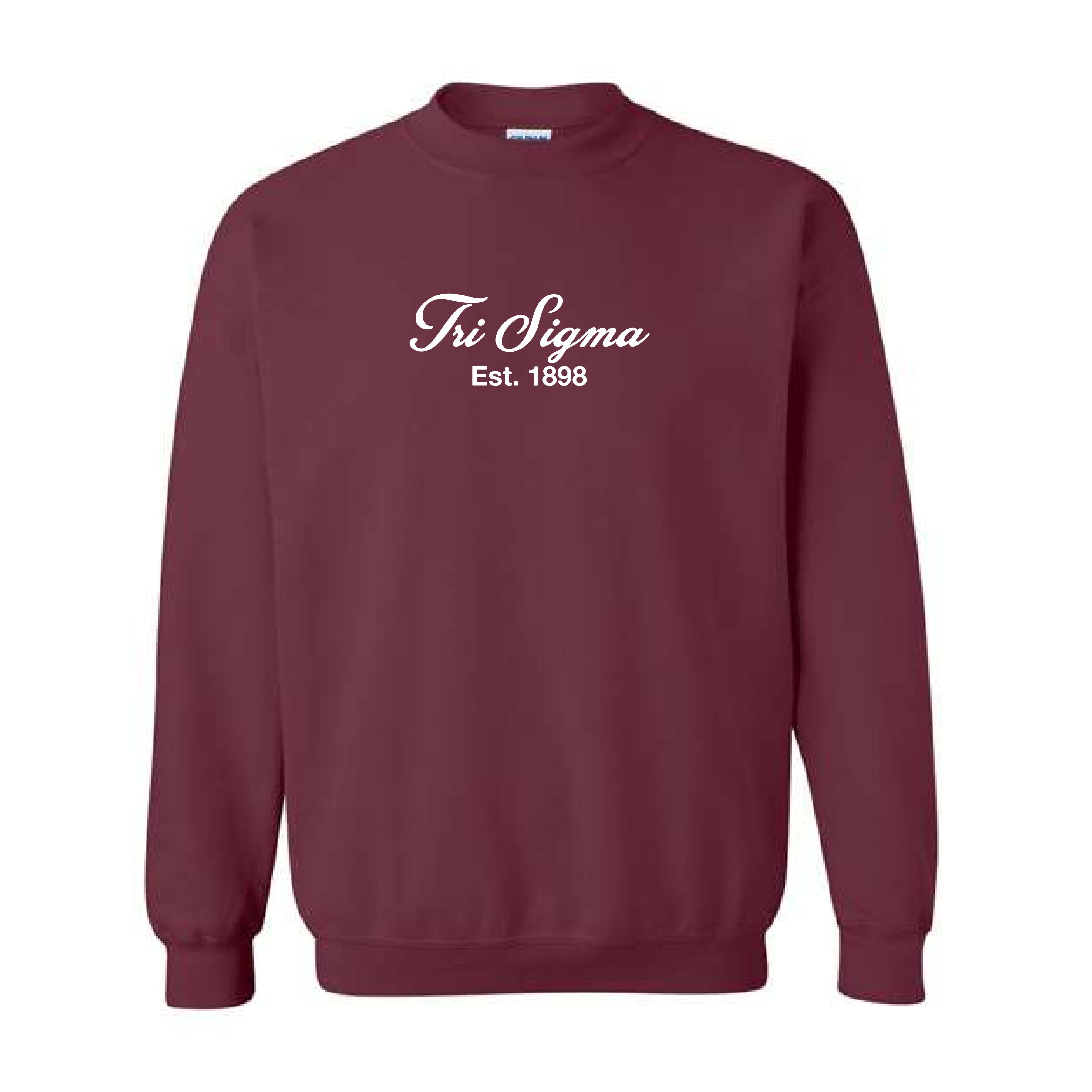 Ali & Ariel Maroon Embroidered Crewneck Sigma Sigma Sigma / Medium