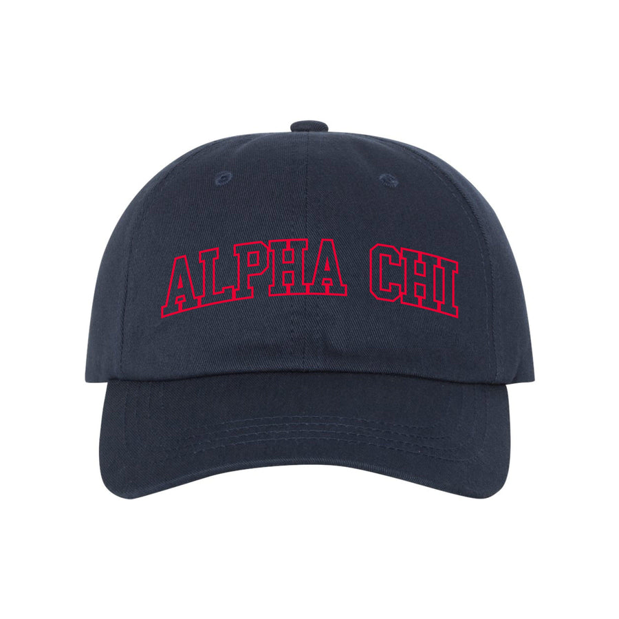 Ali & Ariel Navy Collegiate Dad Hat Alpha Chi Omega