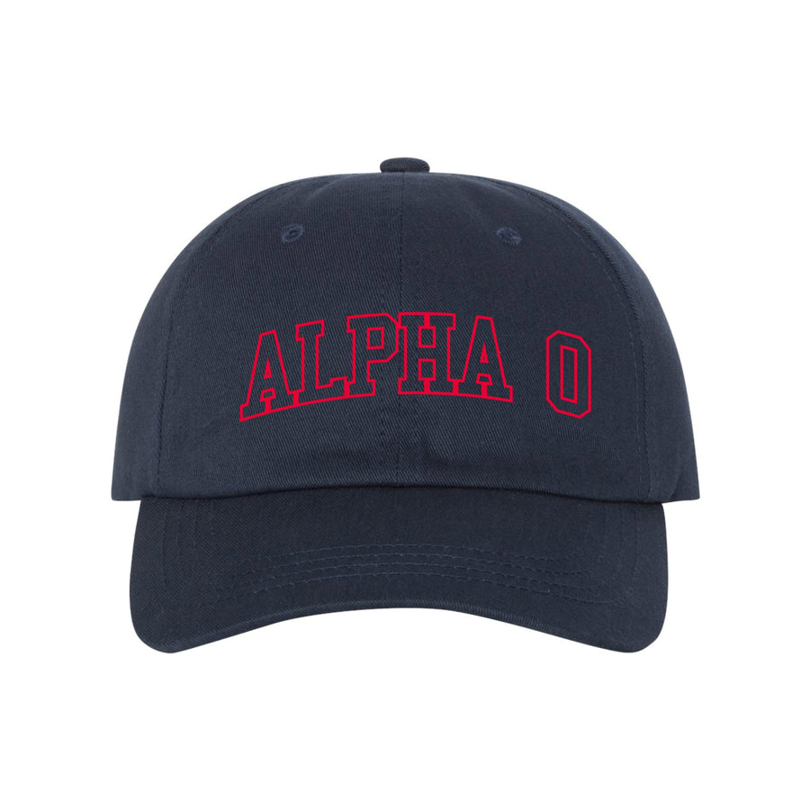 Ali & Ariel Navy Collegiate Dad Hat Alpha Omicron Pi