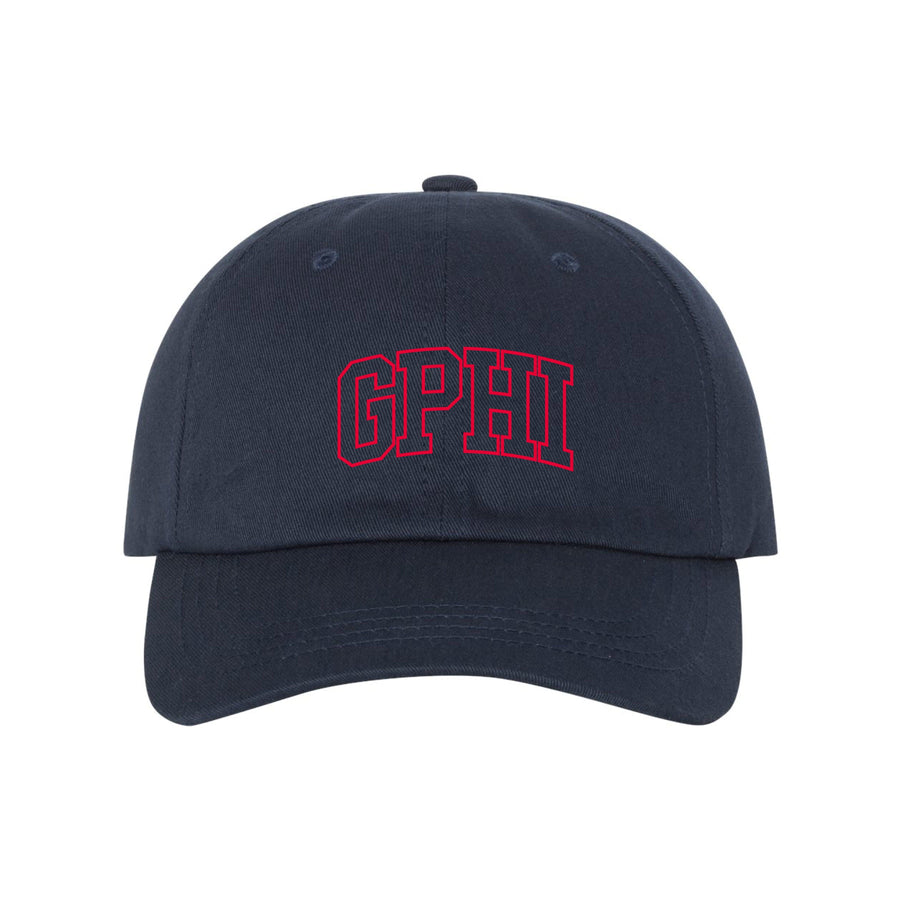 Ali & Ariel Navy Collegiate Dad Hat Gamma Phi Beta