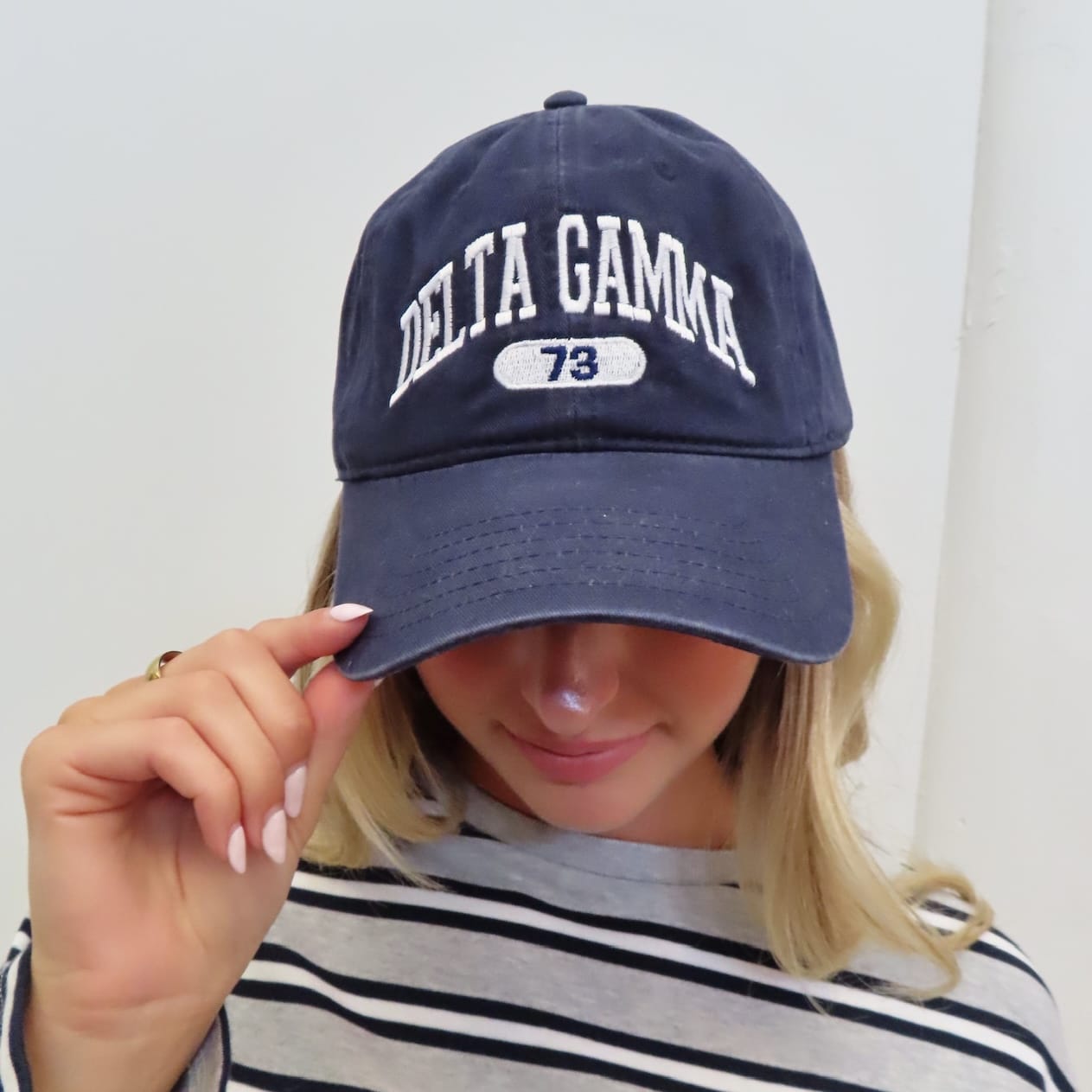 Ali & Ariel Navy Collegiate Embroidered Baseball Hat
