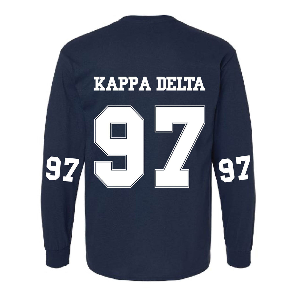 Ali & Ariel Navy Collegiate Long Sleeve Tee