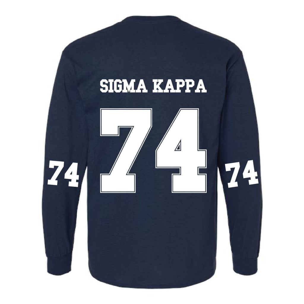 Ali & Ariel Navy Collegiate Long Sleeve Tee