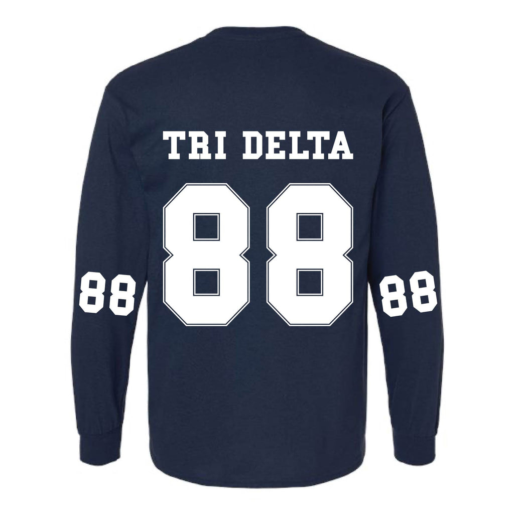 Ali & Ariel Navy Collegiate Long Sleeve Tee