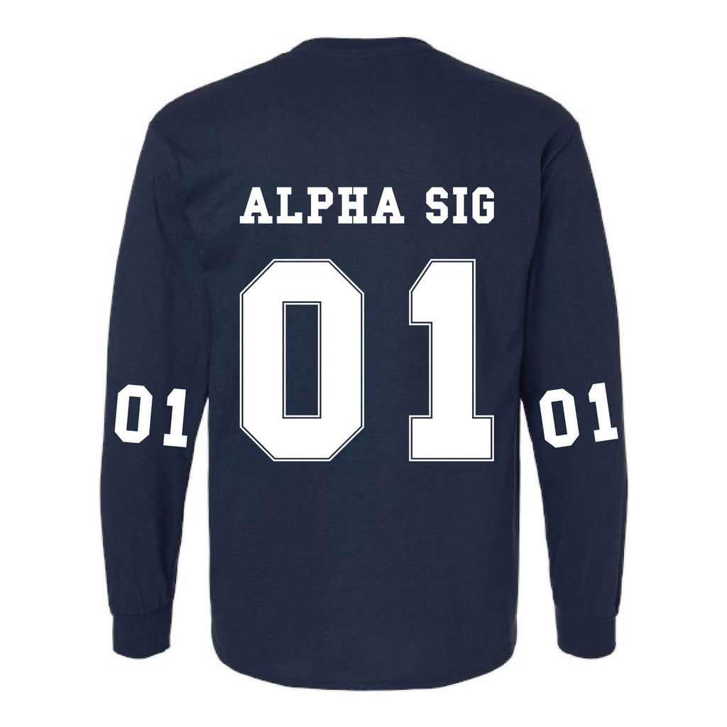 Ali & Ariel Navy Collegiate Long Sleeve Tee