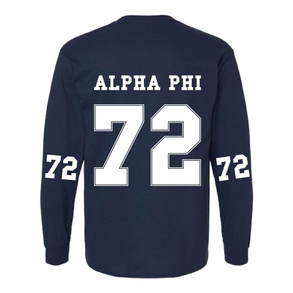 Ali & Ariel Navy Collegiate Long Sleeve Tee