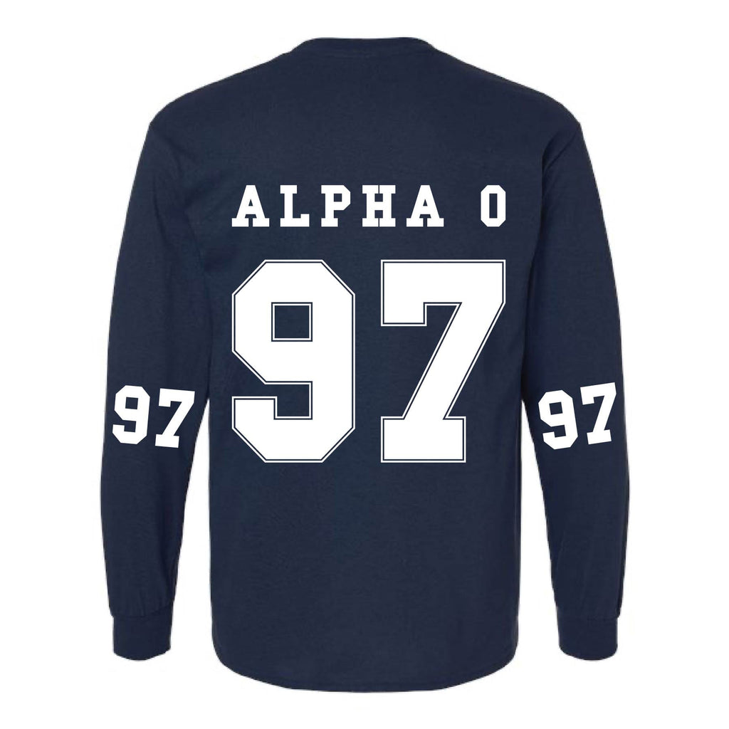 Ali & Ariel Navy Collegiate Long Sleeve Tee