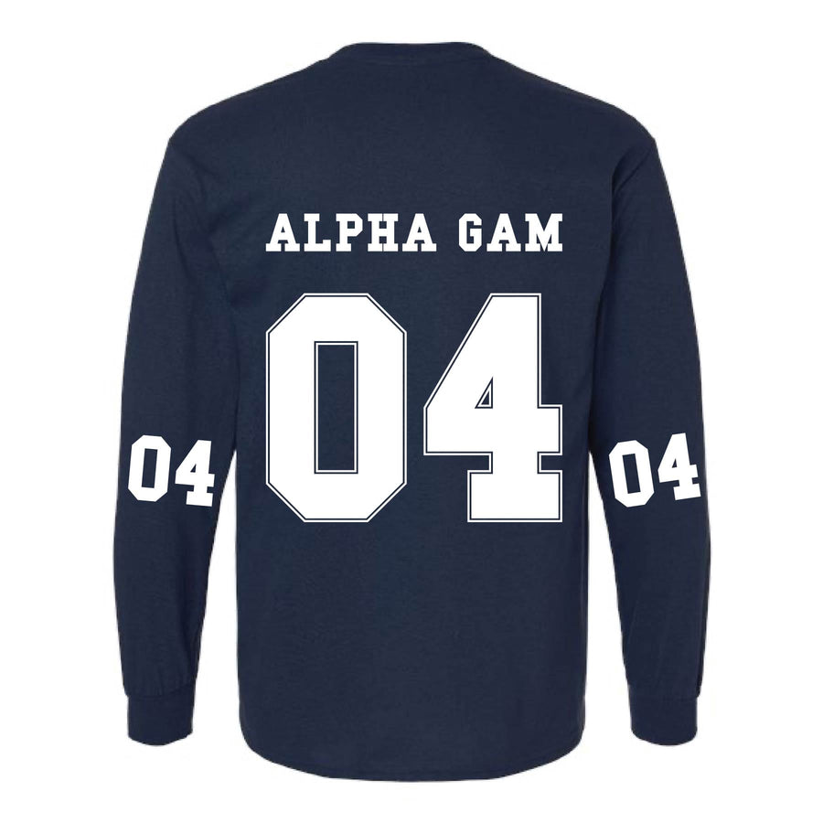 Ali & Ariel Navy Collegiate Long Sleeve Tee