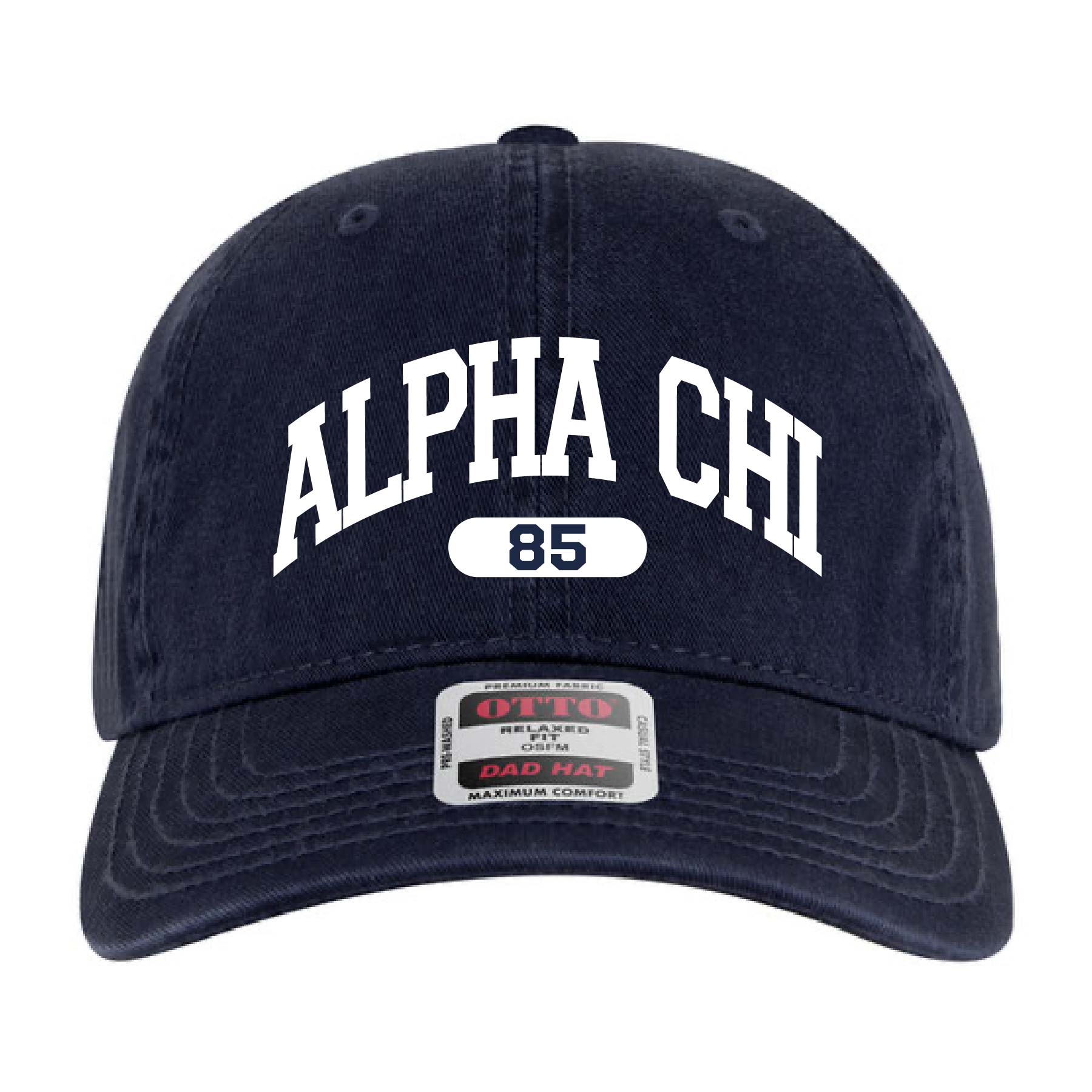 Ali & Ariel Navy Collegiate Sports Dad Hat Alpha Chi Omega