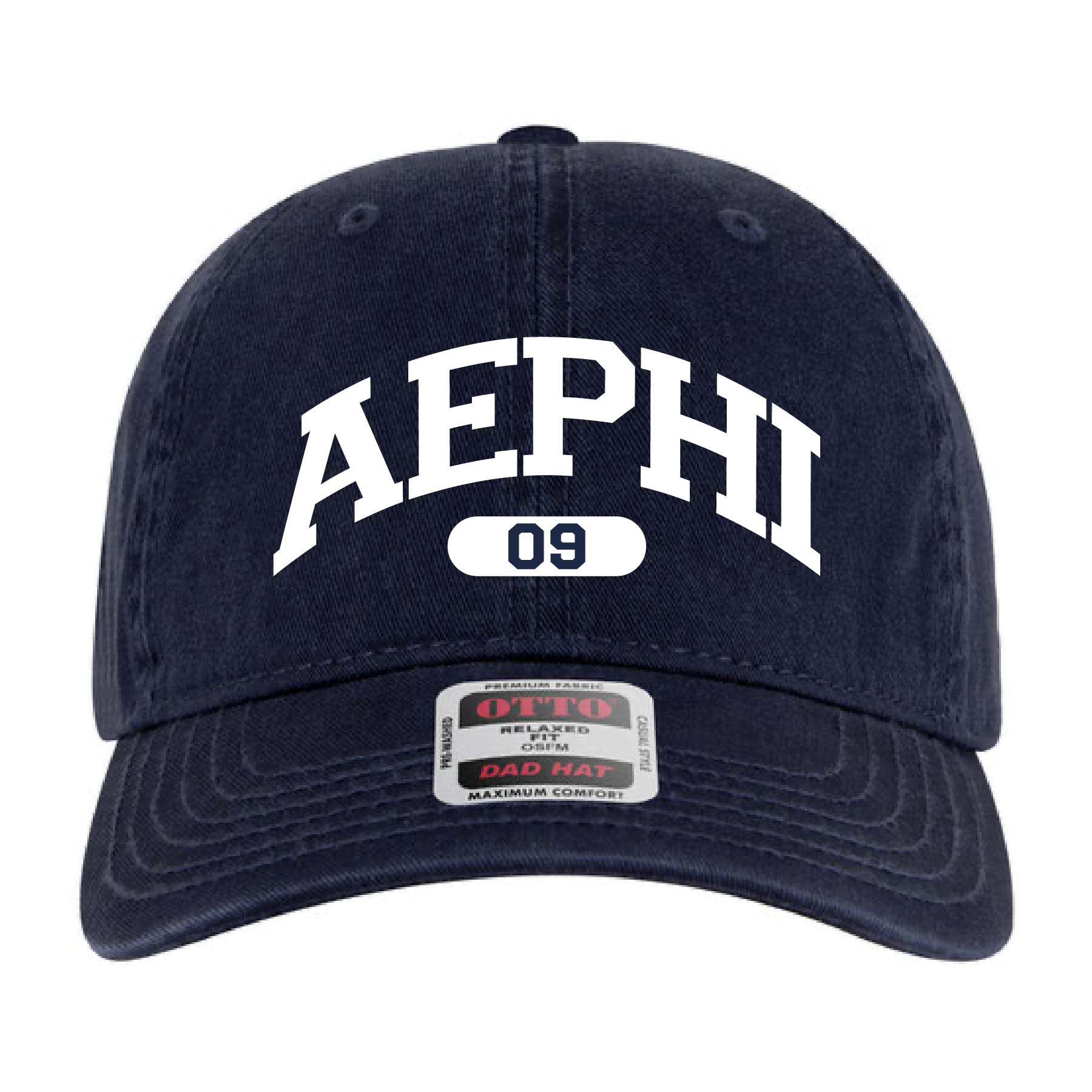 Ali & Ariel Navy Collegiate Sports Dad Hat Alpha Epsilon Phi