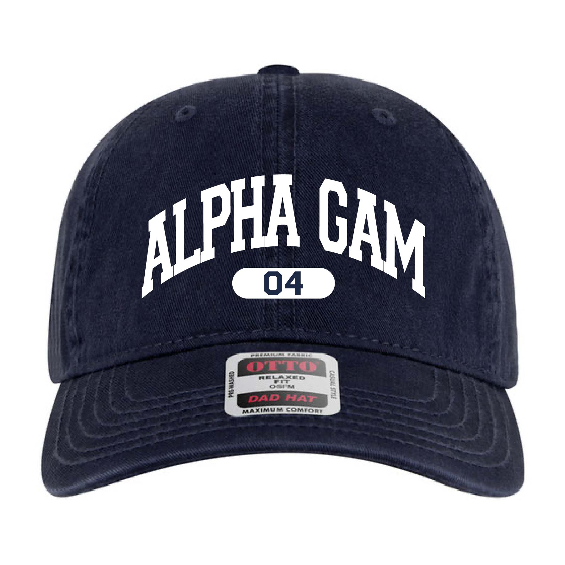 Ali & Ariel Navy Collegiate Sports Dad Hat Alpha Gamma Delta