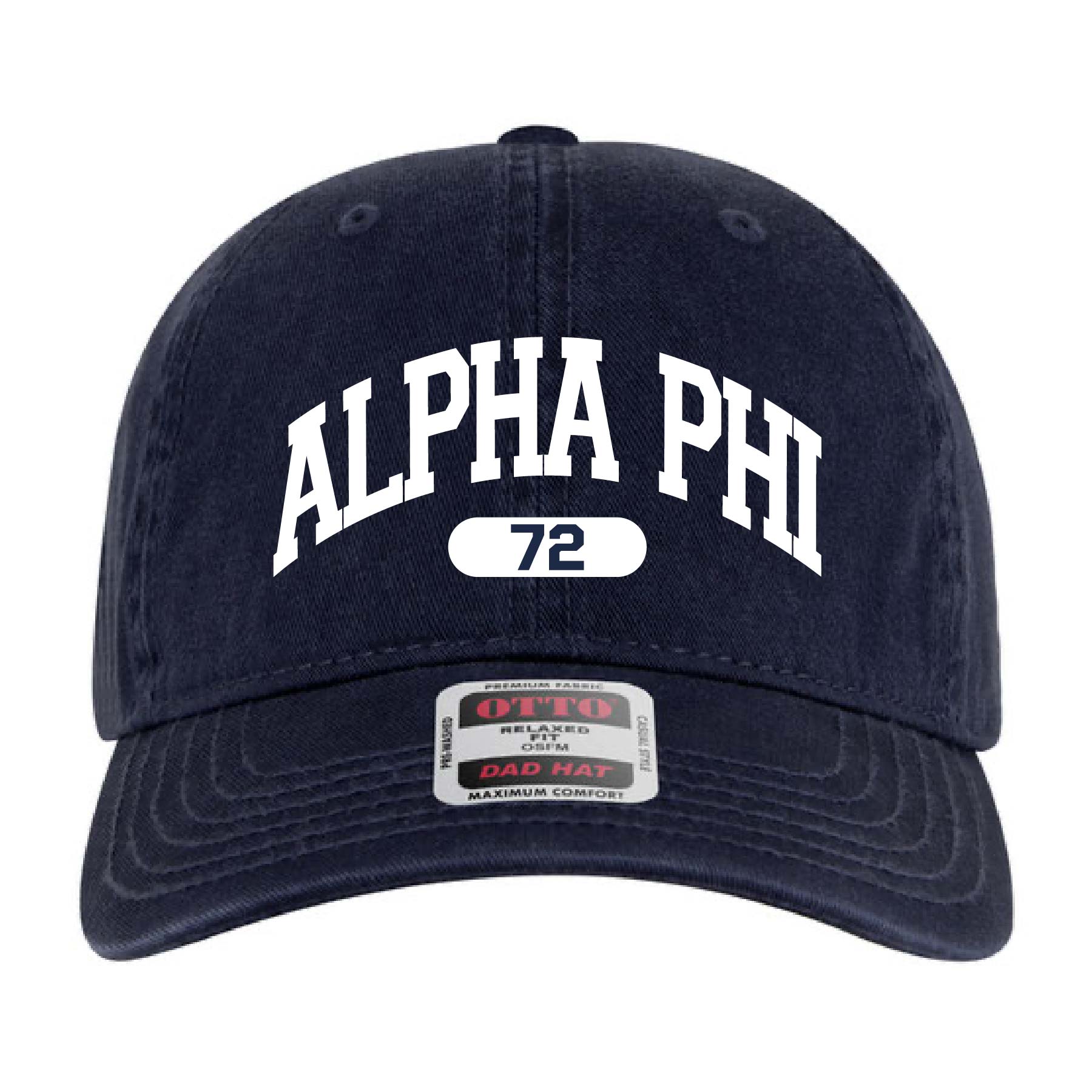 Ali & Ariel Navy Collegiate Sports Dad Hat Alpha Phi