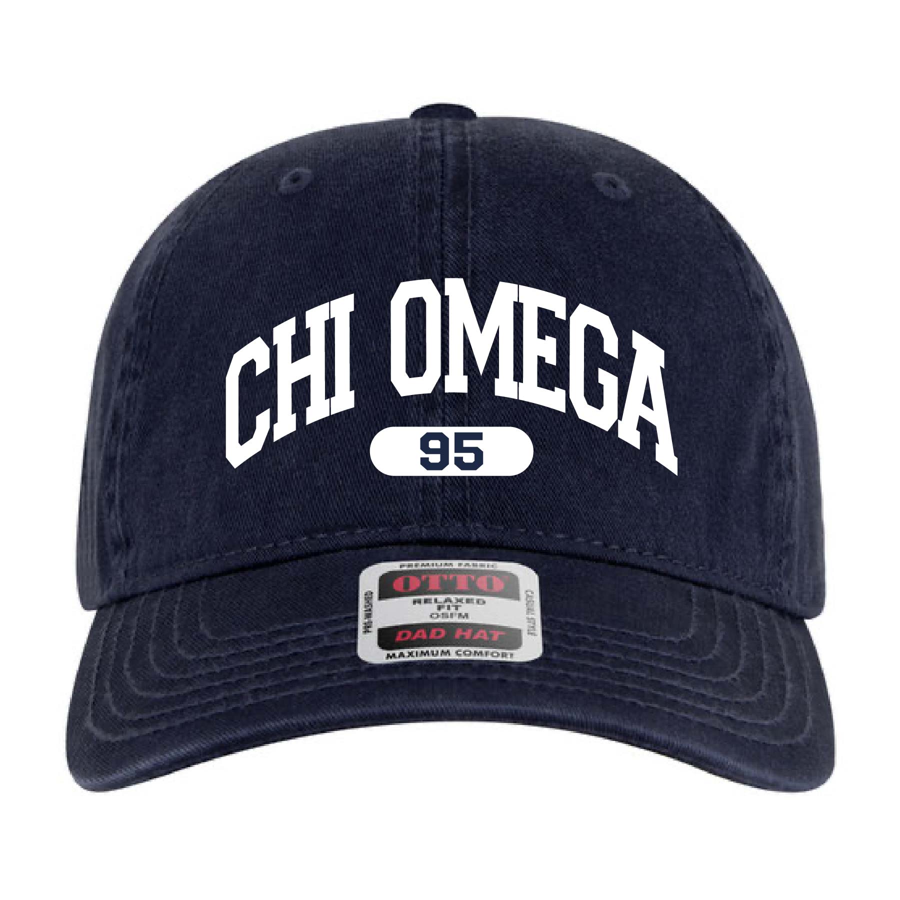 Ali & Ariel Navy Collegiate Sports Dad Hat Chi Omega