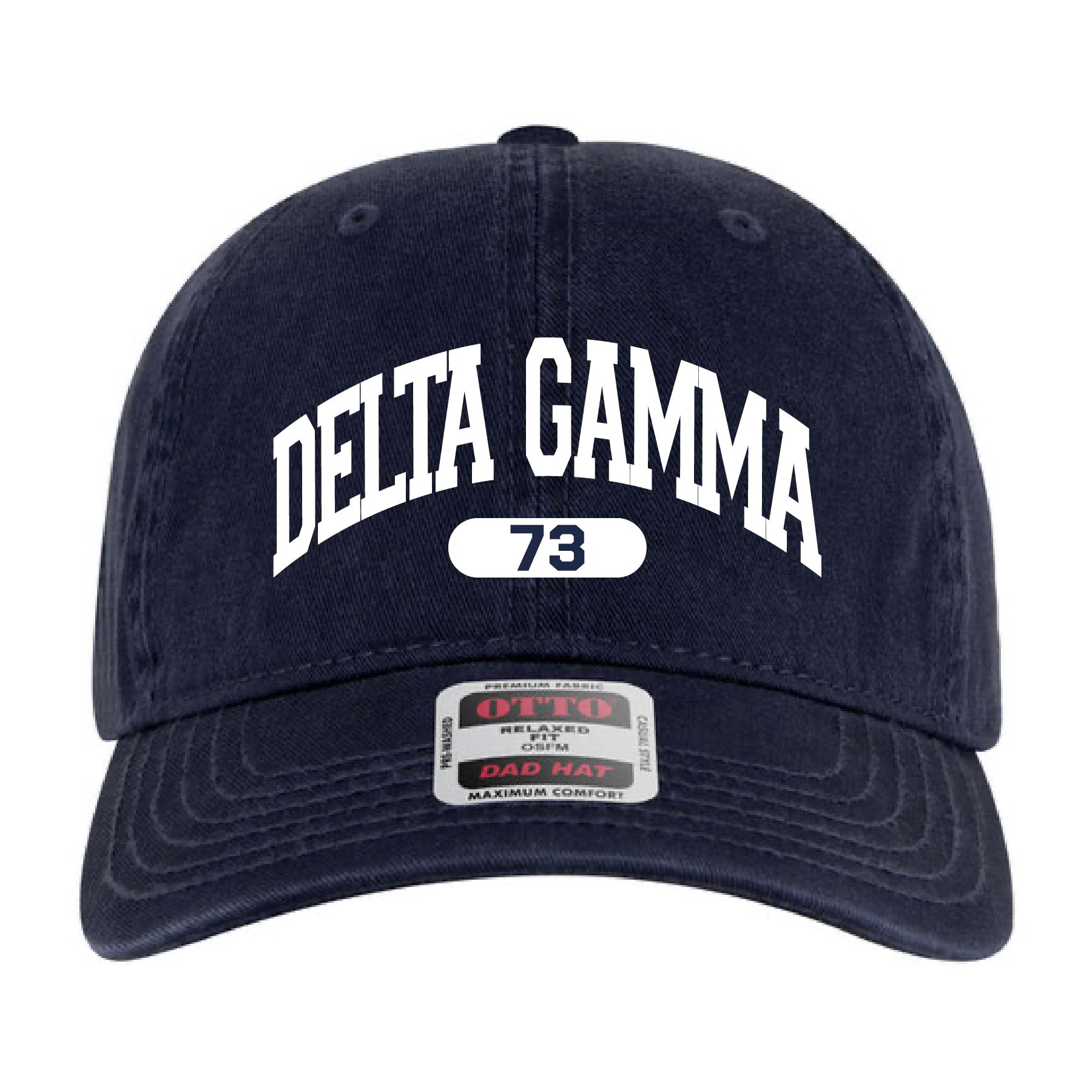 Ali & Ariel Navy Collegiate Sports Dad Hat Delta Gamma