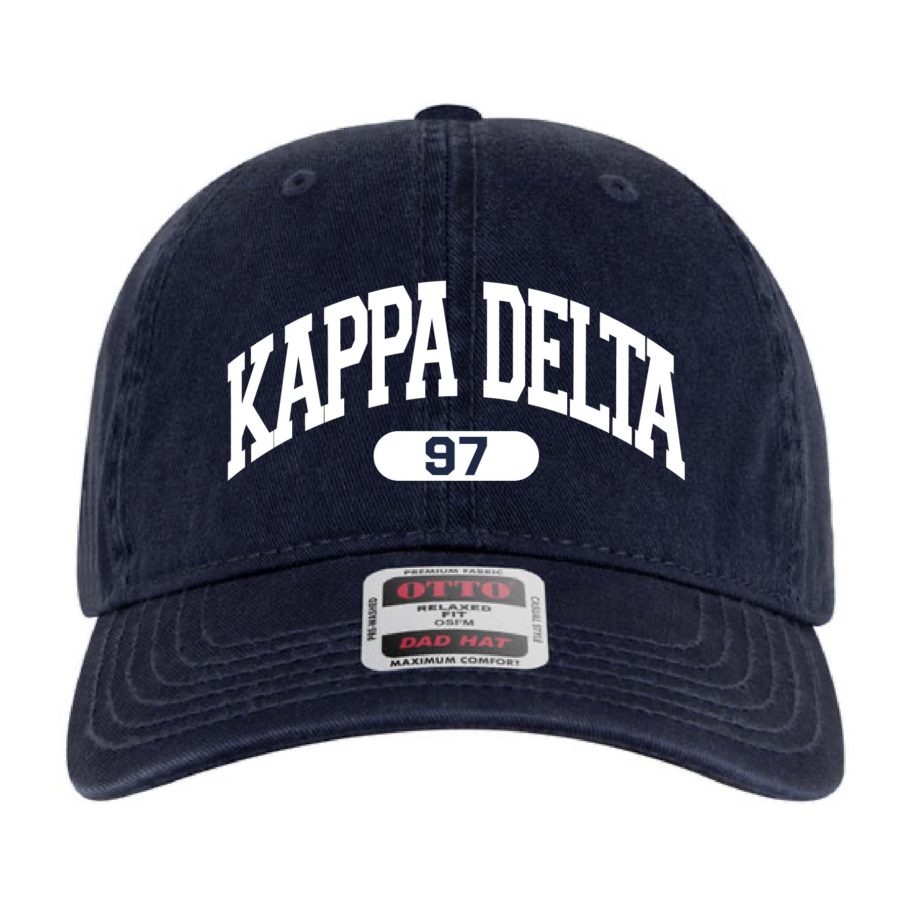 Ali & Ariel Navy Collegiate Sports Dad Hat Kappa Delta