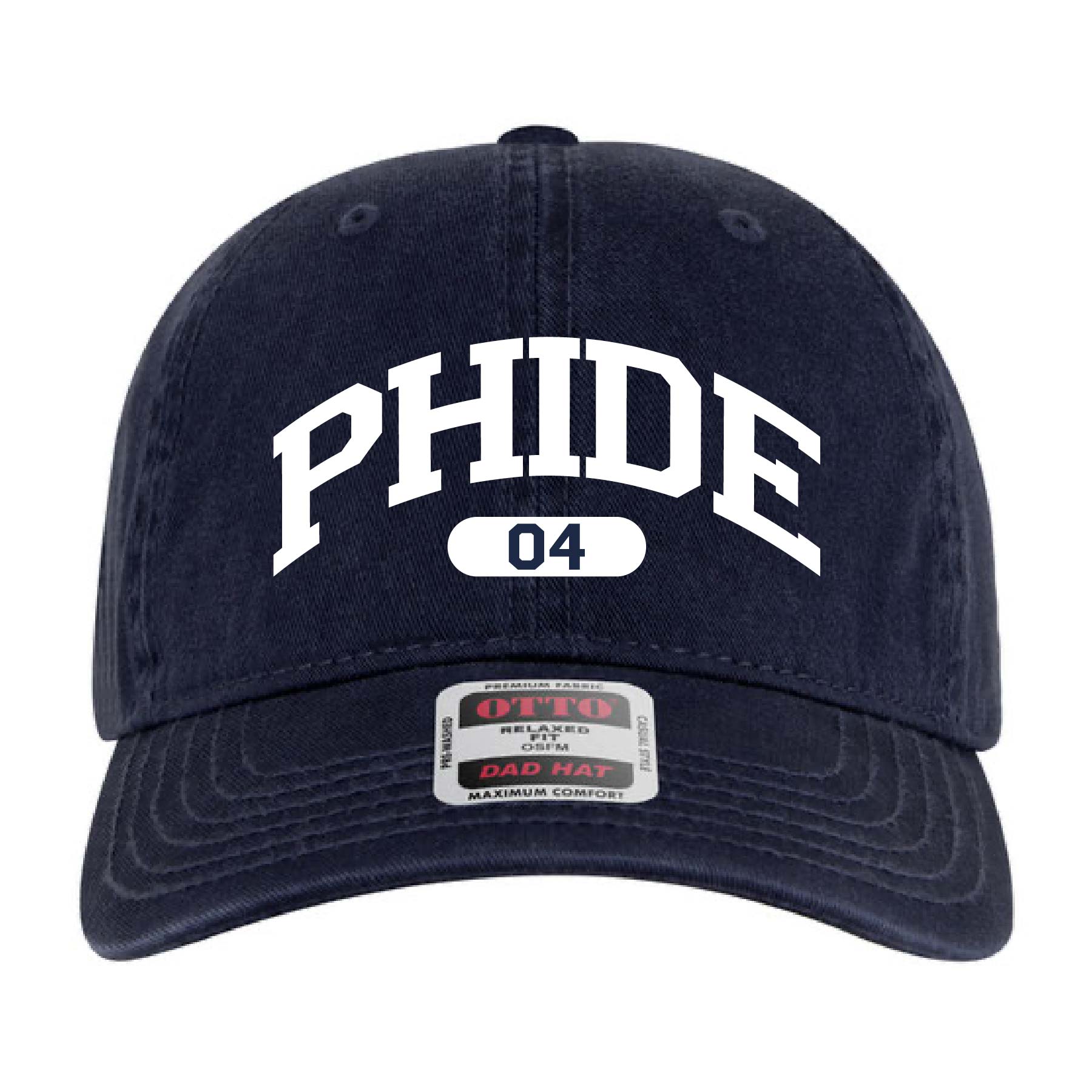 Ali & Ariel Navy Collegiate Sports Dad Hat Phi Delta Epsilon
