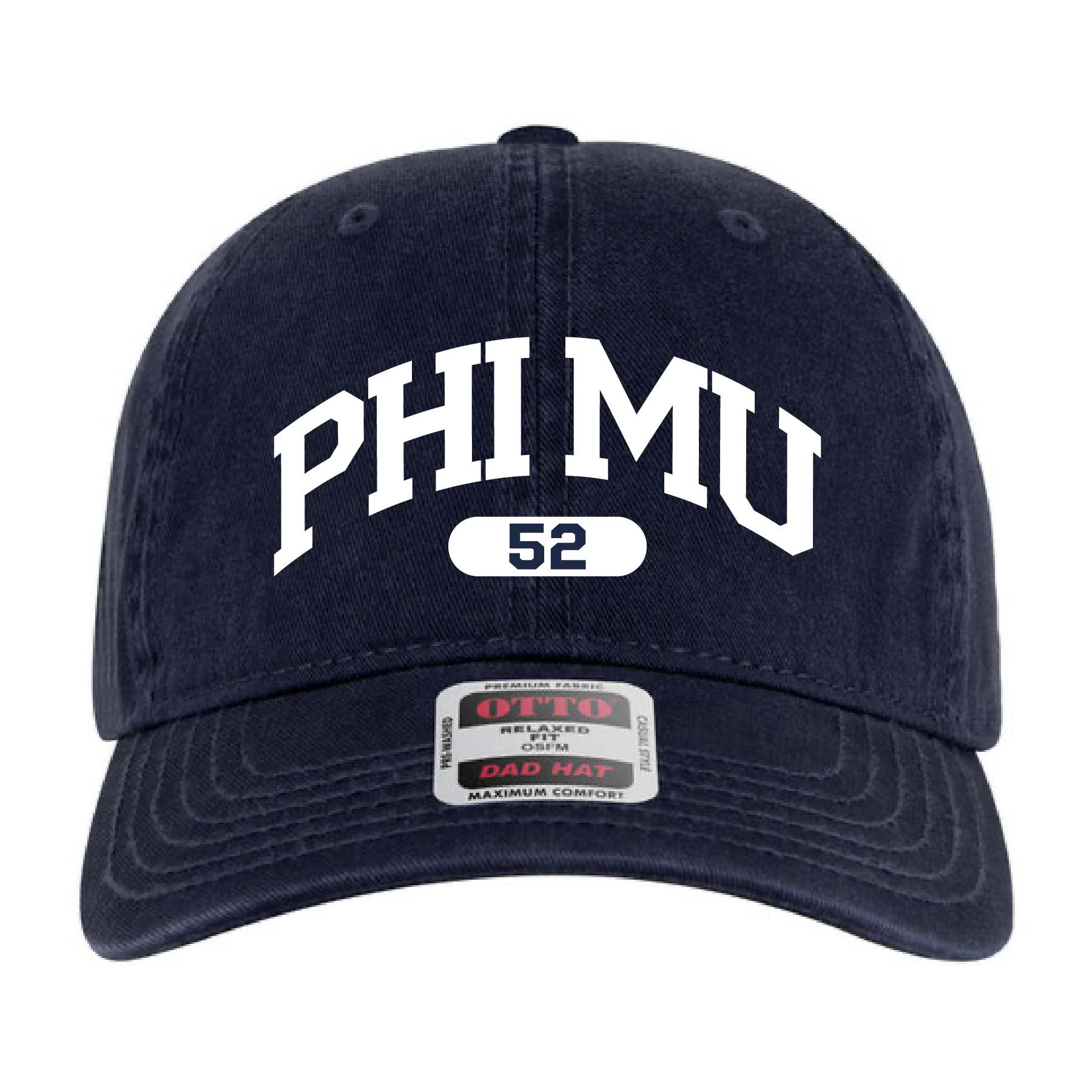 Ali & Ariel Navy Collegiate Sports Dad Hat Phi Mu