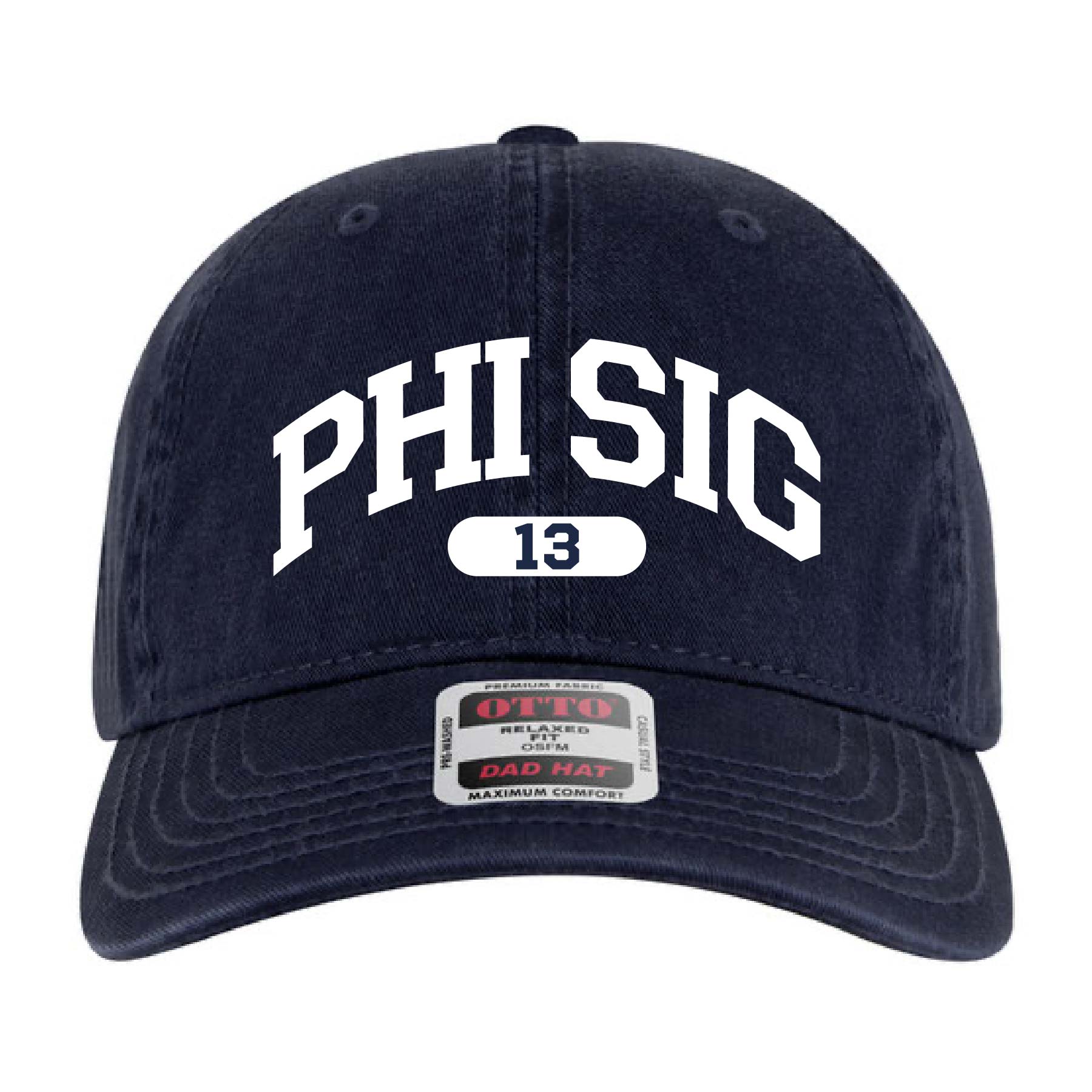 Ali & Ariel Navy Collegiate Sports Dad Hat Phi Sigma Sigma