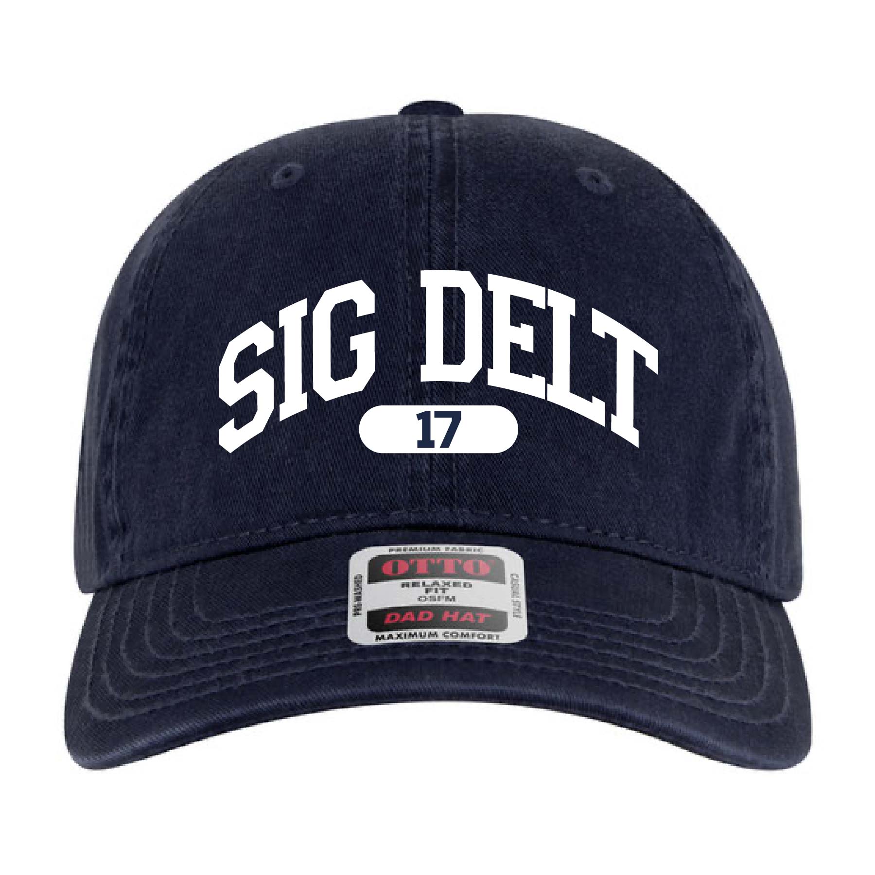 Ali & Ariel Navy Collegiate Sports Dad Hat Sigma Delta Tau